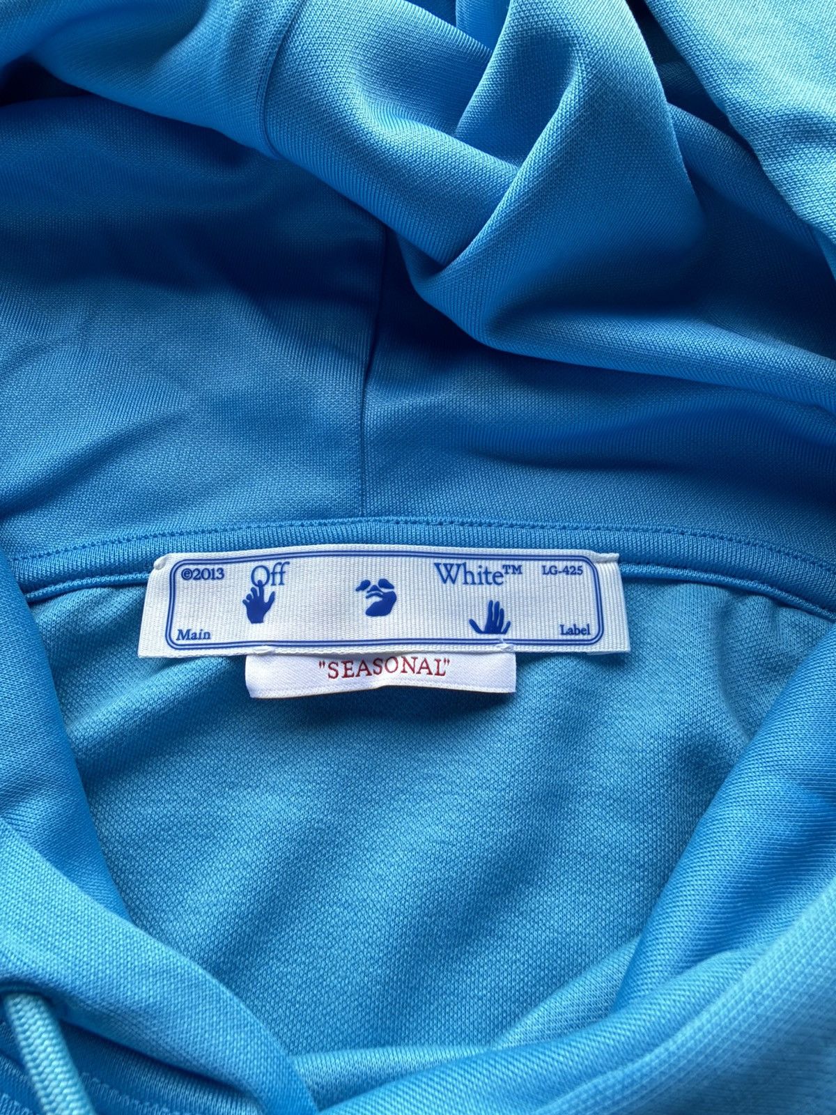 Off-White Off-White Hand Logo Hoodie Blue Size US M / EU 48-50 / 2 - 4 Thumbnail