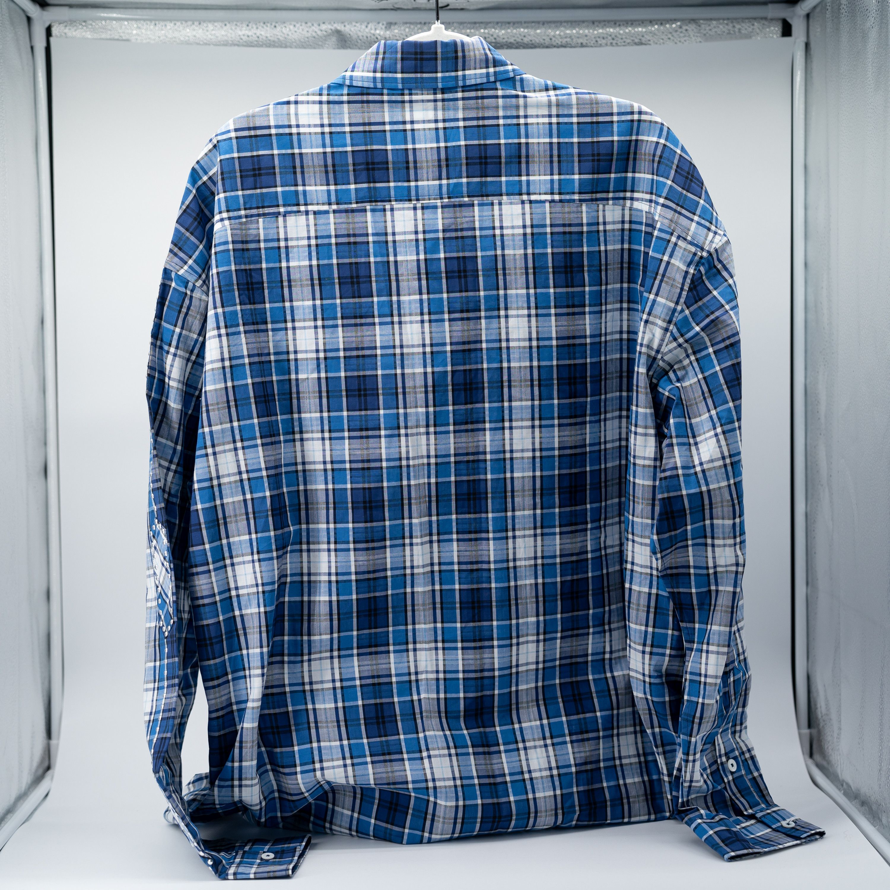 1017 ALYX 9SM M (48) 017 Alyx 9SM Stud Embellished Plaid Shirt Blue Size US M / EU 48-50 / 2 - 4 Thumbnail
