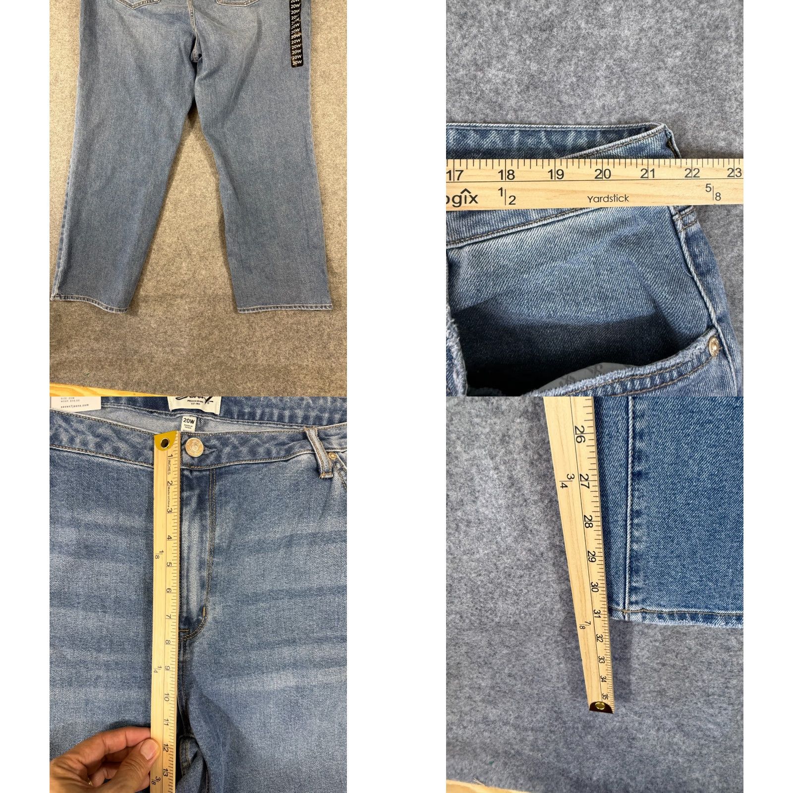 Vintage VINTAGE Seven7 High Rise Loose Straight Leg Jeans Womens 20W Blue Denim Stretch NWT Size 42" / US 20 - 9 Thumbnail