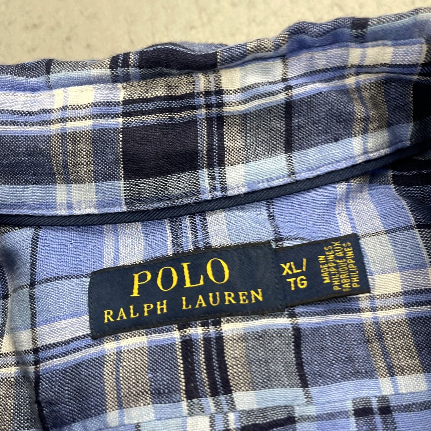 Polo Ralph Lauren Polo Ralph Lauren Shirt Mens XL Blue Plaid Linen Casual Button-Up Lightweight Size US XL / EU 56 / 4 - 5 Thumbnail