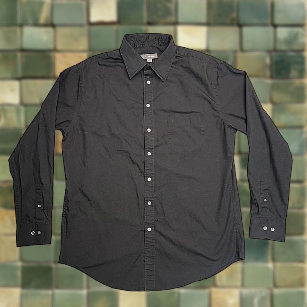 Merona Merona Shirt Mens L Black Button-Up Casual Dress Work Office Minimal Classic Size US L / EU 52-54 / 3 - 1 Thumbnail