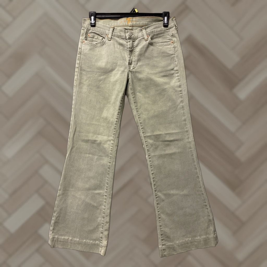 7 For All Mankind 7 For All Mankind Dojo Jeans Women Flared 31x31 Faded Green Womens Jeans Vintage No XS? Size 24" / US 00 / IT 34 - 1 Thumbnail