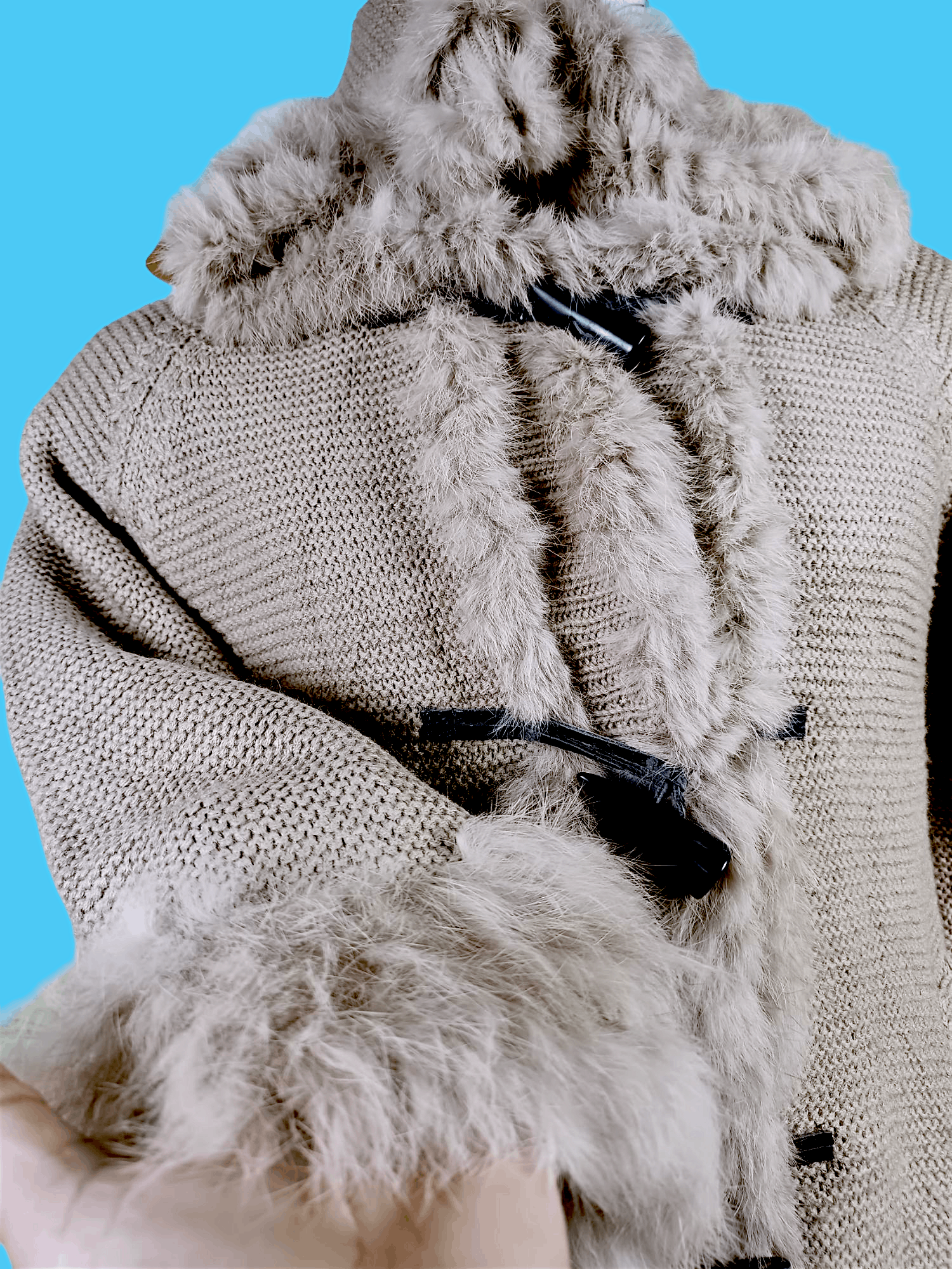 Japanese Brand × Le Grande Bleu (L.G.B.) VICKY Faux Fur Knit Toggle Design Mohair Duffle Jacket Size US L / EU 52-54 / 3 - 2 Thumbnail