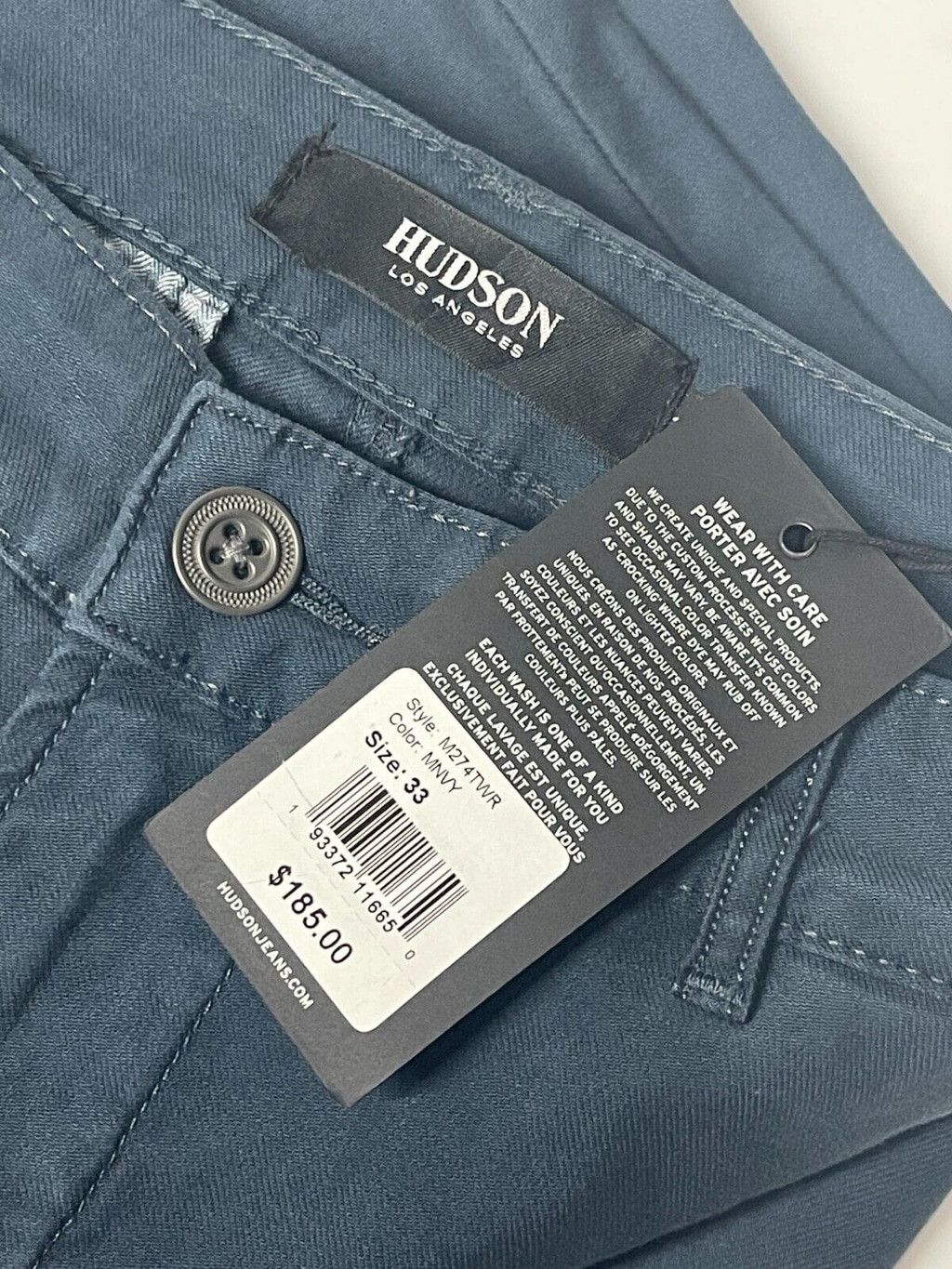 Hudson Hudson Jeans Navy Slim Straight Chino Pants Ret. $185 Size US 33 - 2 Thumbnail
