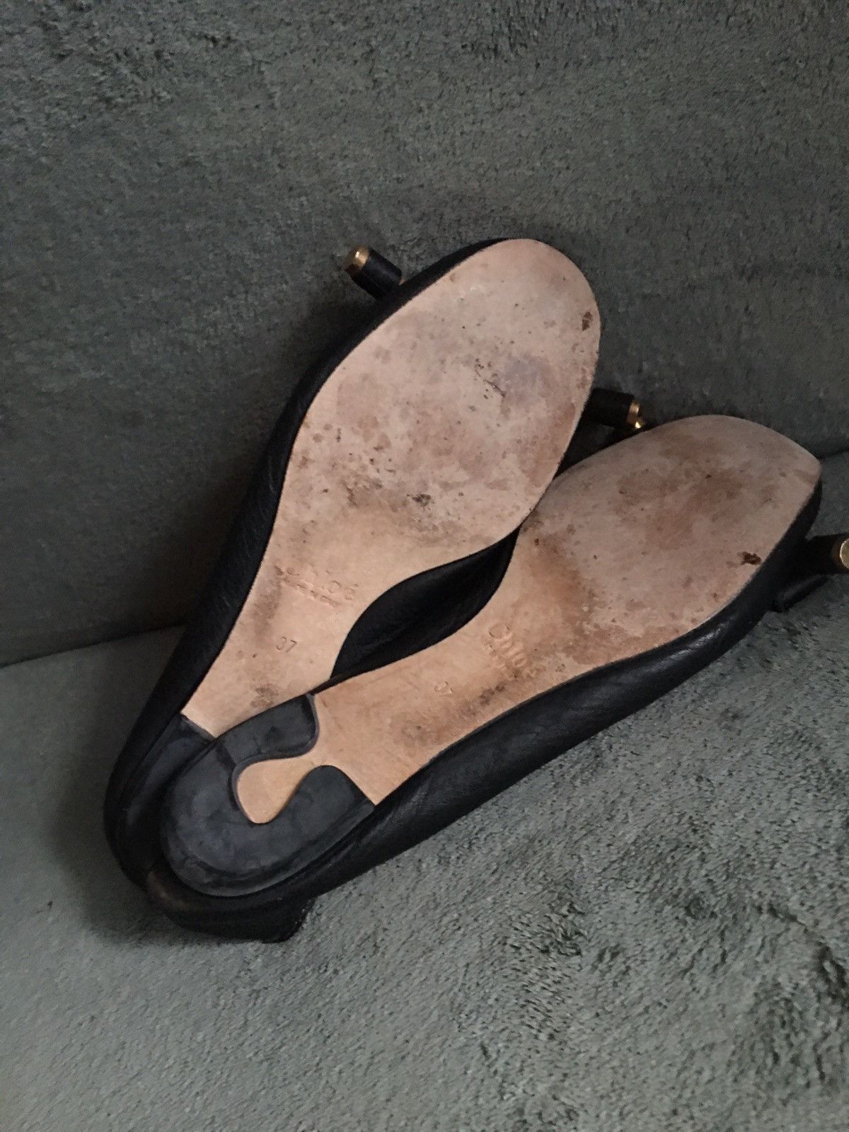 Chloe CHLOE Leather Black Flats Pumps EU 37 Size US 7 / IT 37 - 9 Thumbnail