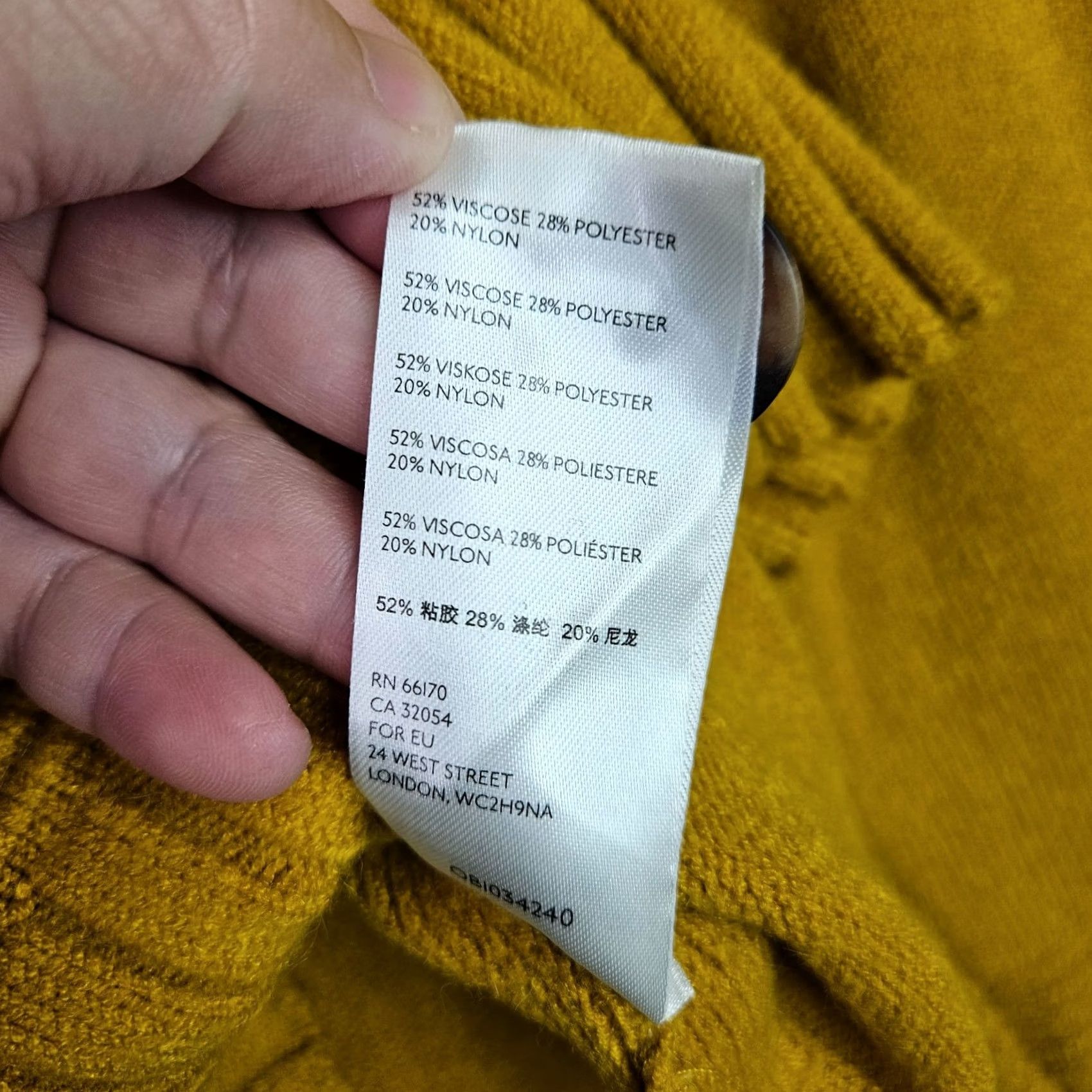 Anthropologie Anthropologie Women's XS Mustard Mock Neck Cardigan Knit Button Shoulder Sweater Size XS / US 0-2 / IT 36-38 - 5 Thumbnail