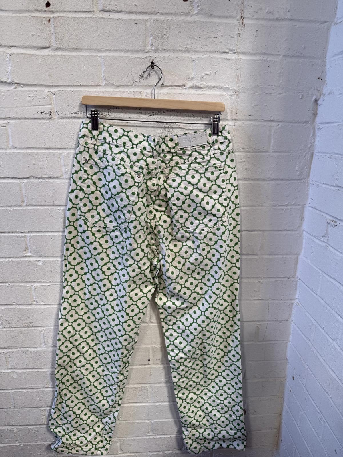 Unknown London Women's Green and White Floral Patterned Pants Size 30" / US 8 / IT 44 - 3 Thumbnail