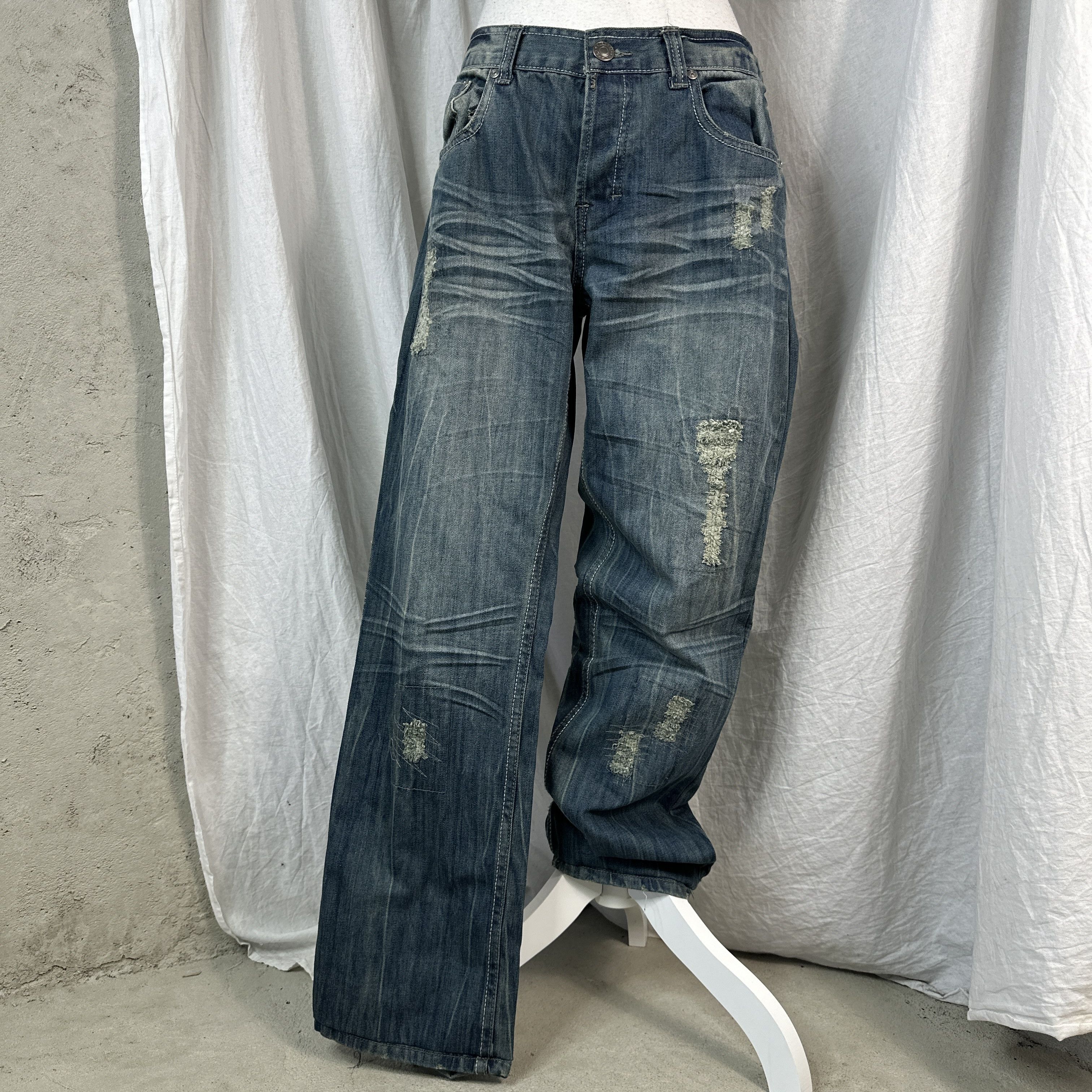 Vintage Vintage Wide Leg Y2K Jeans Size 33" - 6 Thumbnail