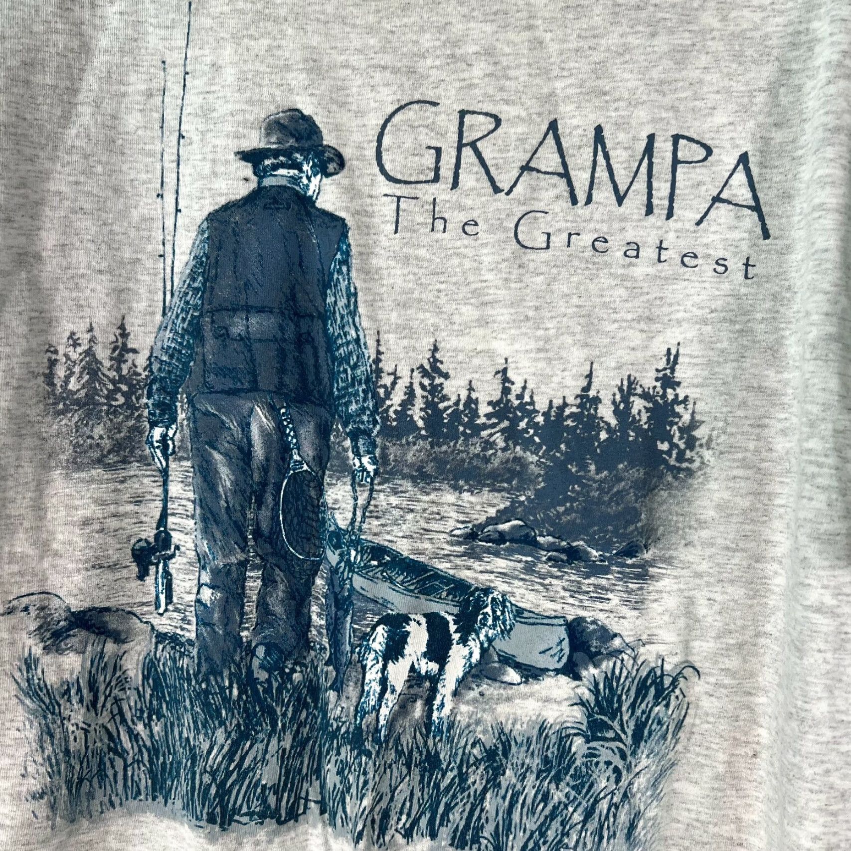 Vintage TSI Mens Grampa The Greatest Short Sleeves Gray Graphic T Shirt Size Large Size US L / EU 52-54 / 3 - 3 Thumbnail