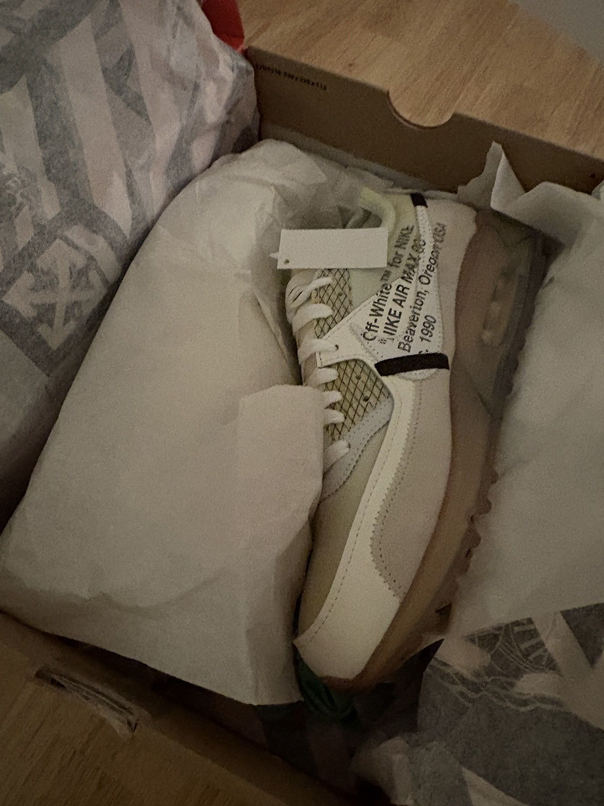Nike × Off-White The 10 Nike Air Max 90 Sail Mens 8.5 NBIB Size US 8.5 / EU 41-42 - 3 Thumbnail