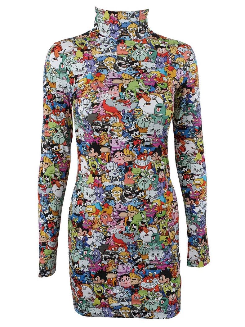Vetements VETEMENTSSkinny dress with cartoon pattern dress 2503-Nexta Size M / US 6-8 / IT 42-44 - 1 Thumbnail