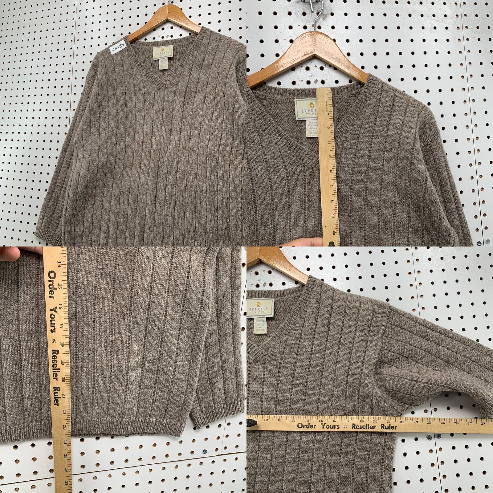 Express Express Tricot Wool Sweater Womens M Brown 100% Wool Hong Kong Vintage Size M / US 6-8 / IT 42-44 - 8 Thumbnail