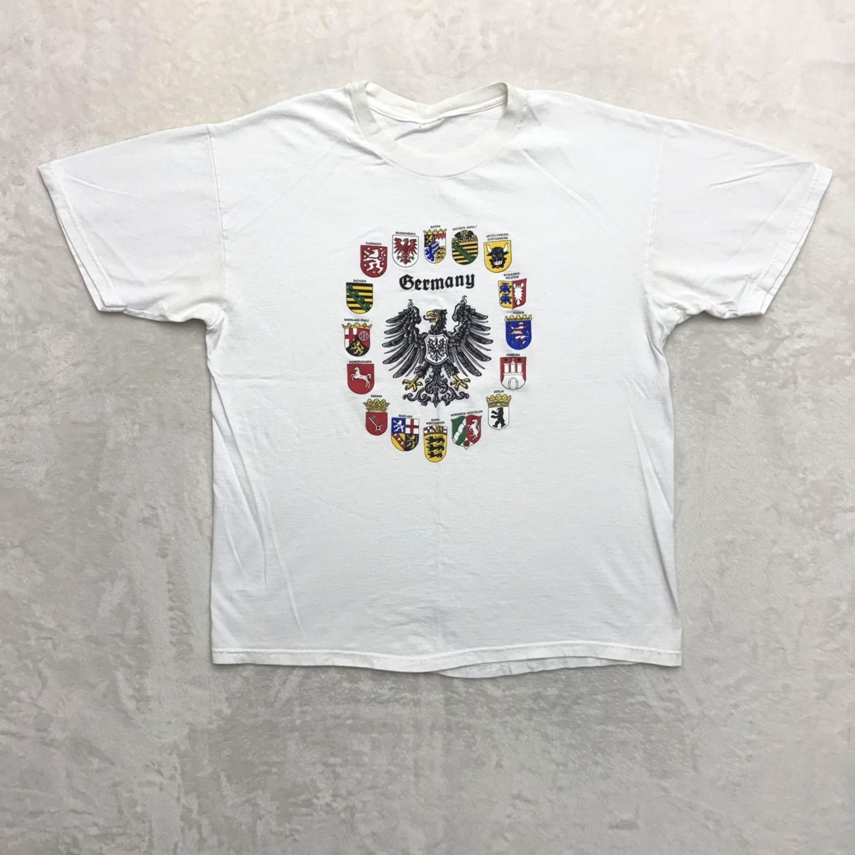 Vintage Germany Eagle Crest Shirt Mens XL White Graphic Travel Souvenir Tee Size US XL / EU 56 / 4 - 2 Thumbnail