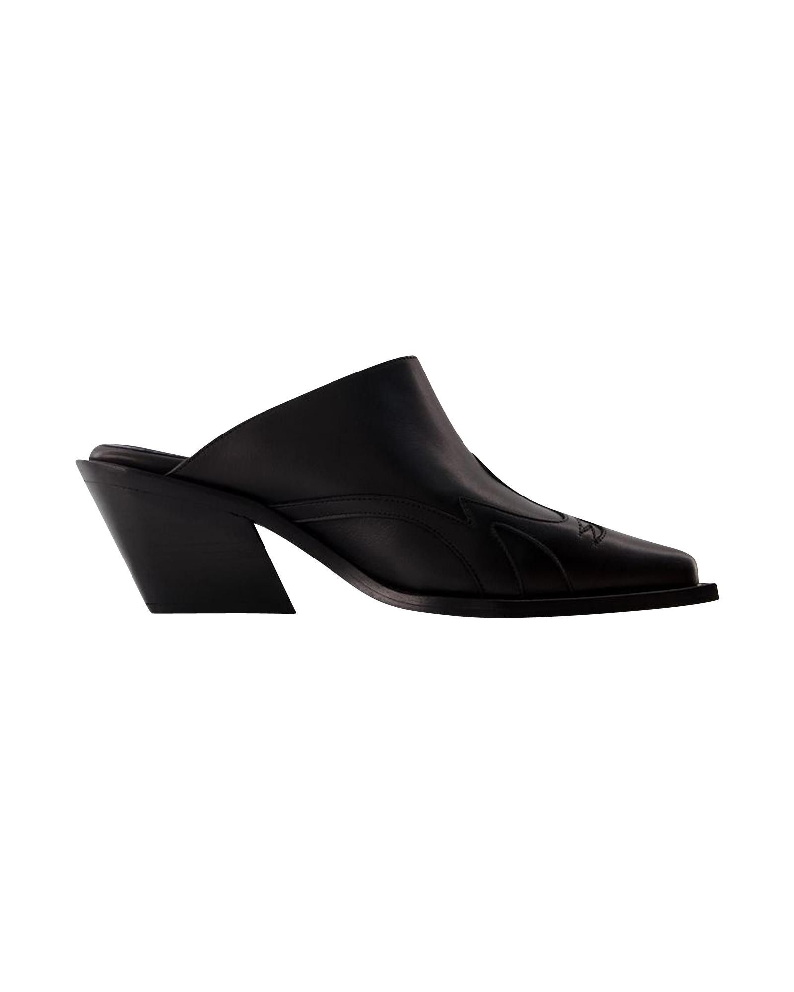 image of Anine Bing Black Leather Tania Mule Shoess Shoes, Women's (Size 8)