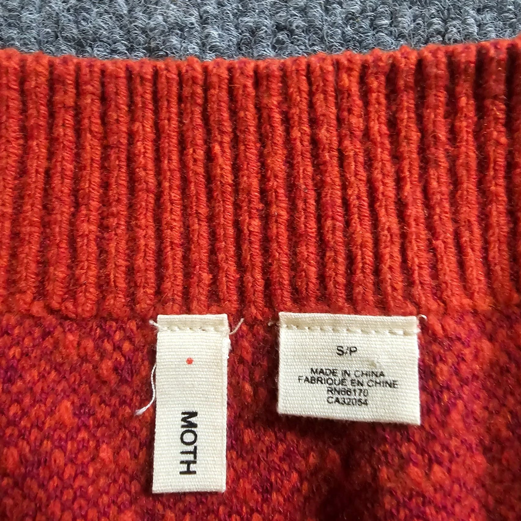 Anthropologie MOTH Skirt Womens S Orange Chunky Knit Stretch Pockets Retro 2020s style Short Leather? Size 28" / US 6 / IT 42 - 3 Thumbnail