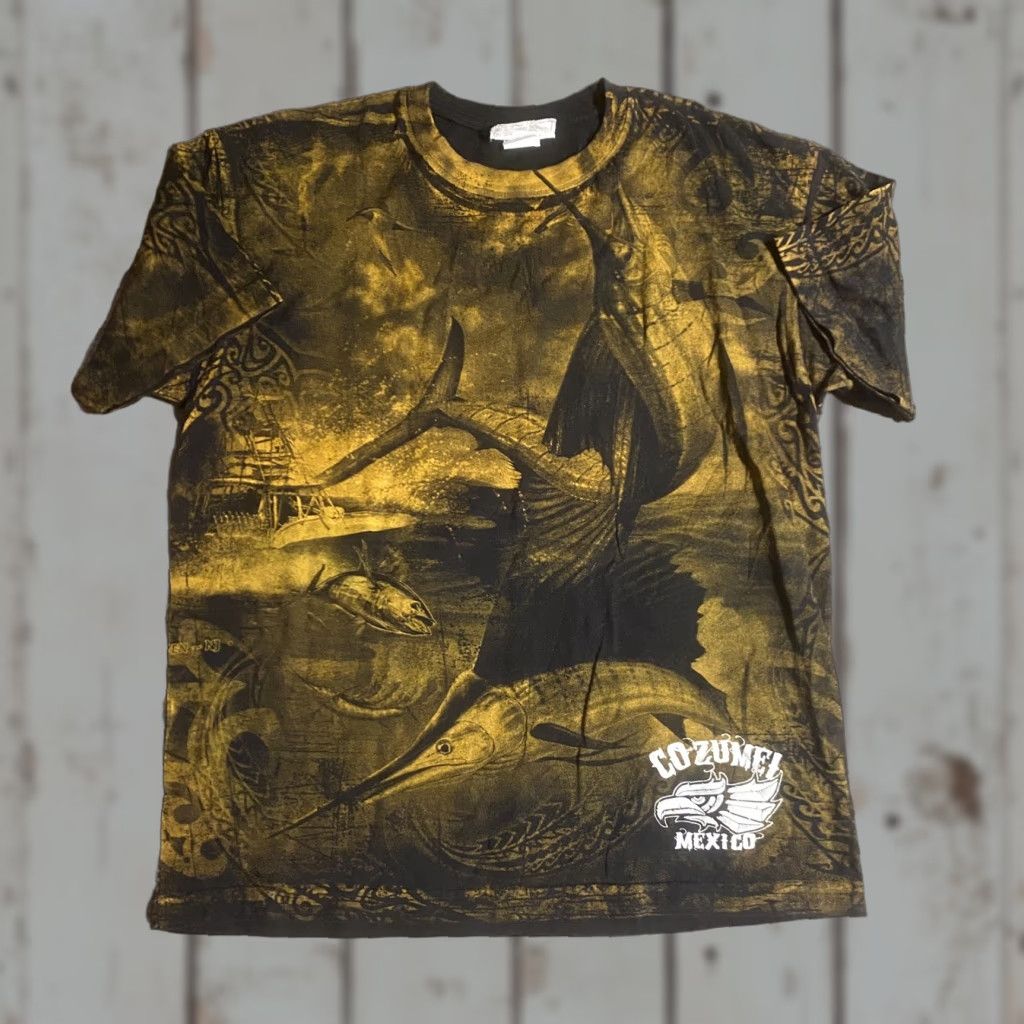 Vintage VINTAGE Euro Cozumel Mexico Shirt Mens Large L Brown Ocean Life Graphic Tee 90s Sportswear/Beach Fish World Decade 1990s Size US L / EU 52-54 / 3 - 1 Thumbnail
