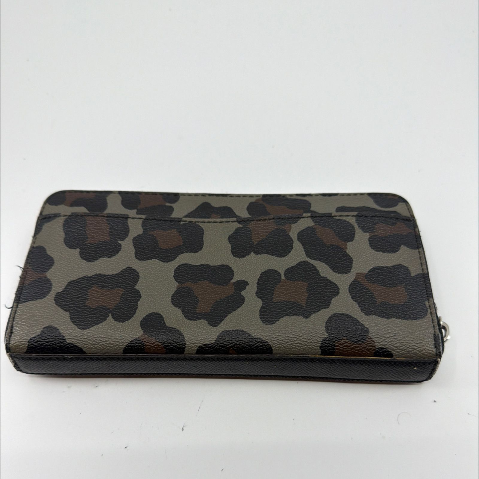 Coach Coach Zip Around Grey Leopard Print Coated Canvas Wallet Size ONE SIZE - 3 Thumbnail