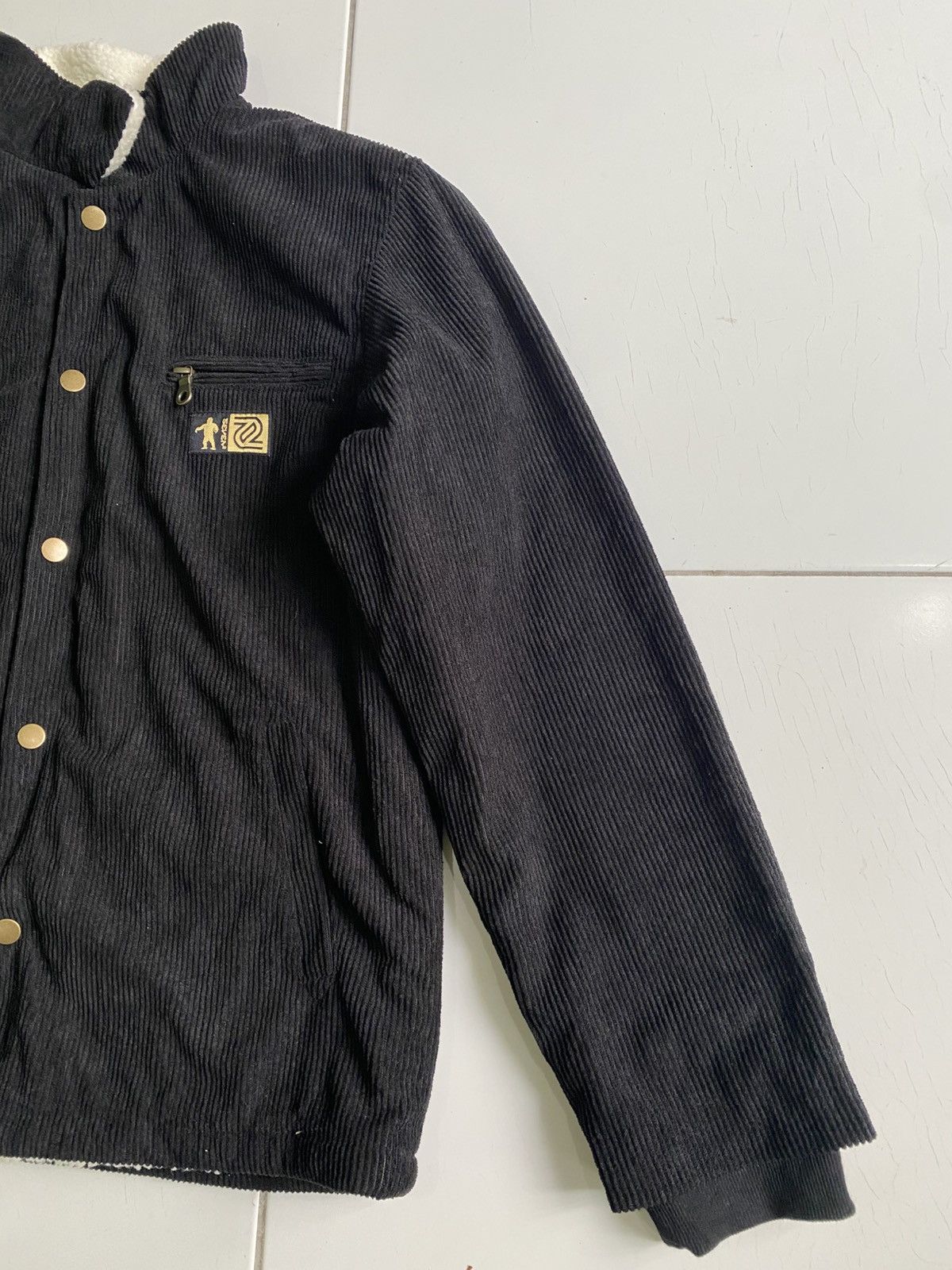 Japanese Brand Seven 2 cundroy sherpa button Pullover Black jackets Size US L / EU 52-54 / 3 - 3 Thumbnail