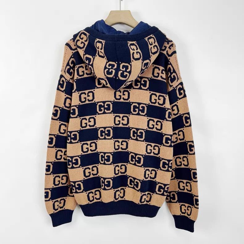 Gucci Gucci Khaki Color Logo jacquard hooded knitwear Size US S / EU 44-46 / 1 - 2 Thumbnail