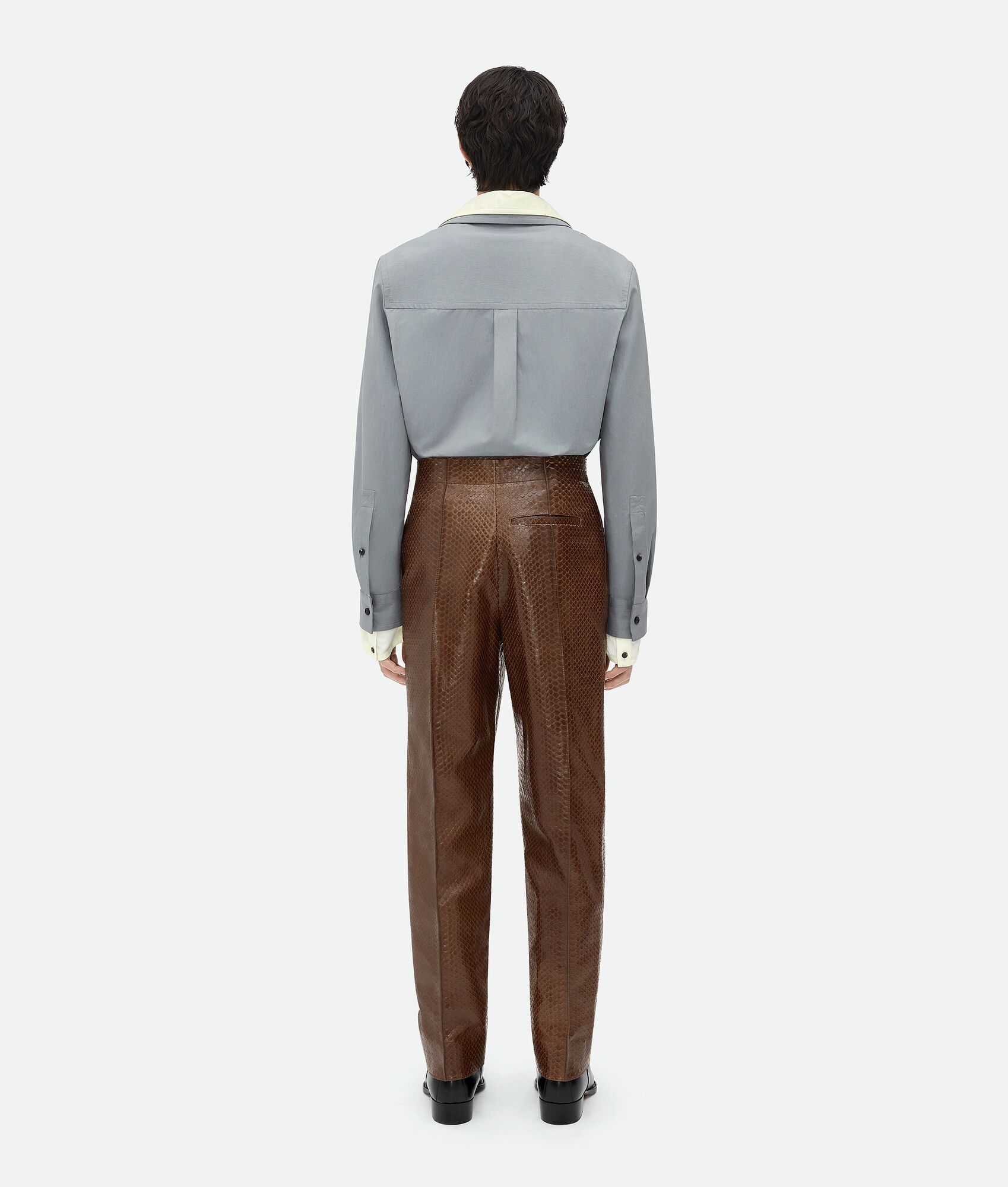 Bottega Veneta o1n1vont0225 Carved Leather Trousers in Brown Size US 30 / EU 46 - 3 Thumbnail