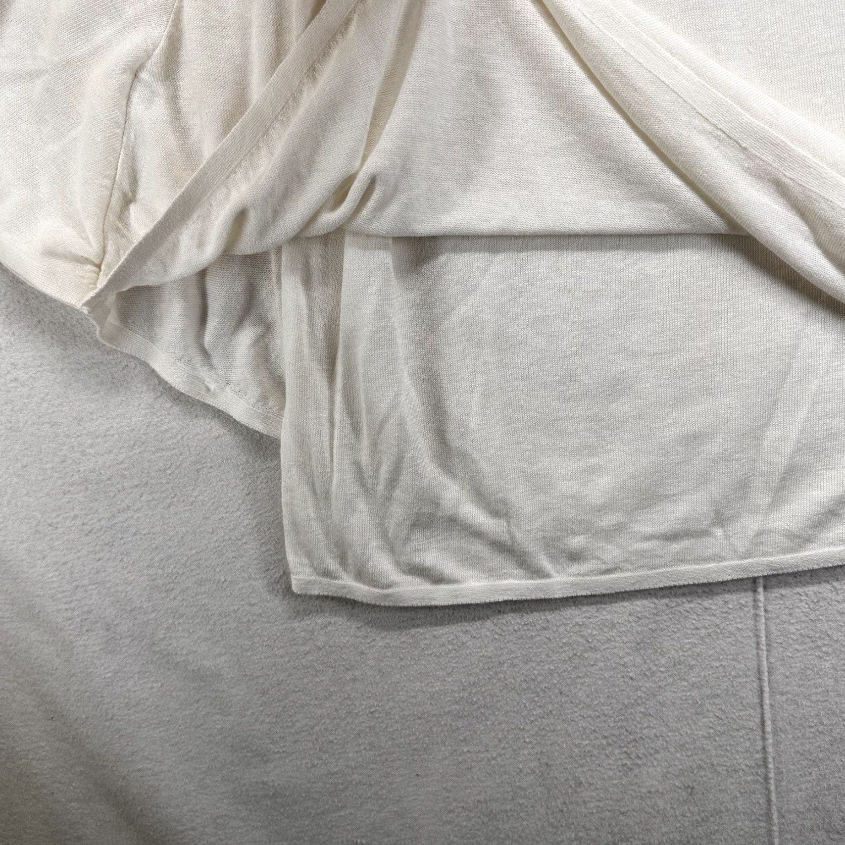 Vintage ZOZO Women's Blouse Tunic Size L Long Sleeve White Linen Rayon Relaxed Fit New with Tags Size L / US 10 / IT 46 - 6 Thumbnail
