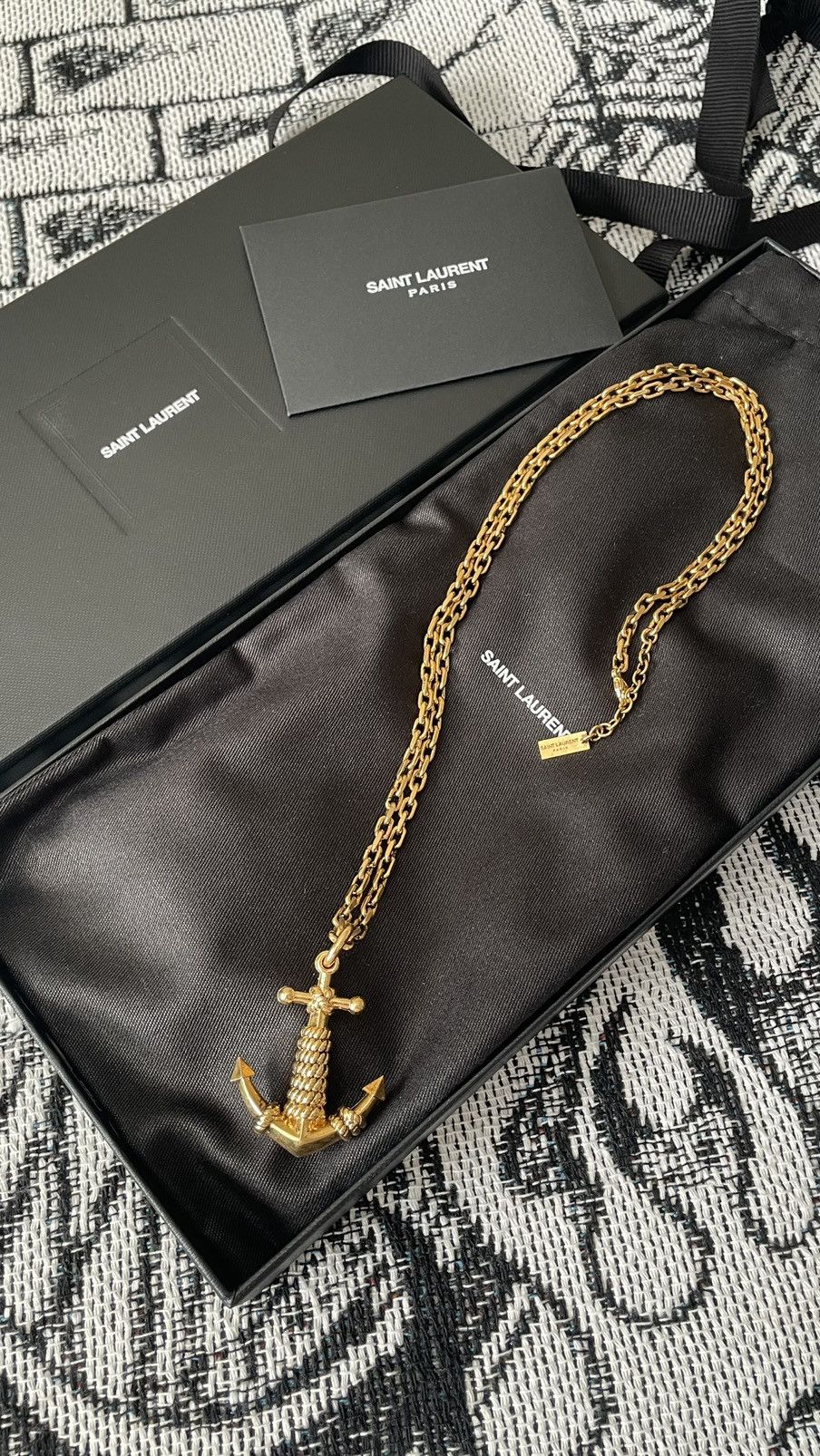 Saint Laurent Paris COLLIER PENDENTIF ANCRE CHARM BRASS Size ONE SIZE - 2 Thumbnail