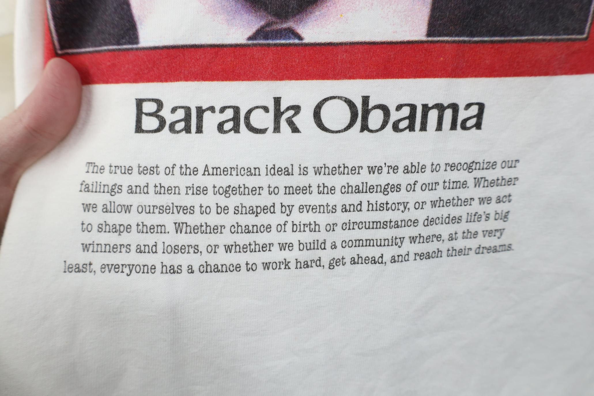 Vintage Vintage Y2K Magazine Obama Short Sleeve T-Shirt White Cotton Size US XXL / EU 58 / 5 - 5 Thumbnail