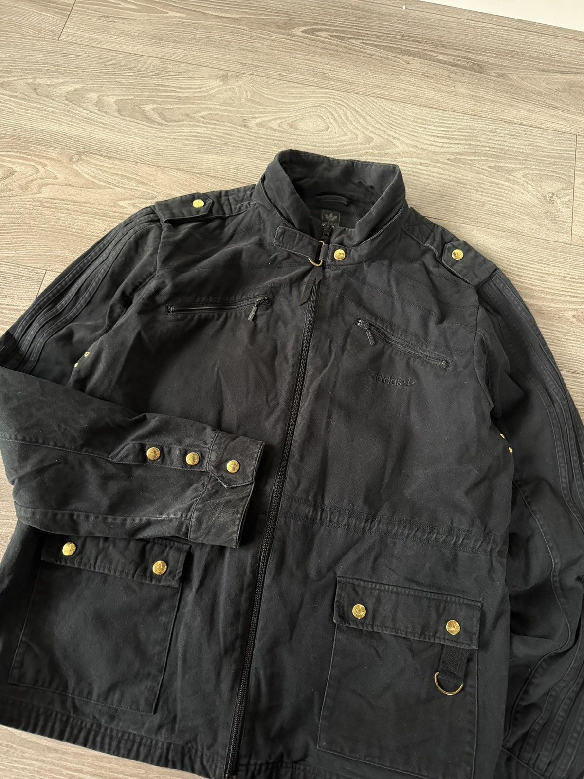 Adidas Rare Swag Avant Garde Adidas 3 Stripes Drip Cotton Jacket Size US L / EU 52-54 / 3 - 9 Thumbnail