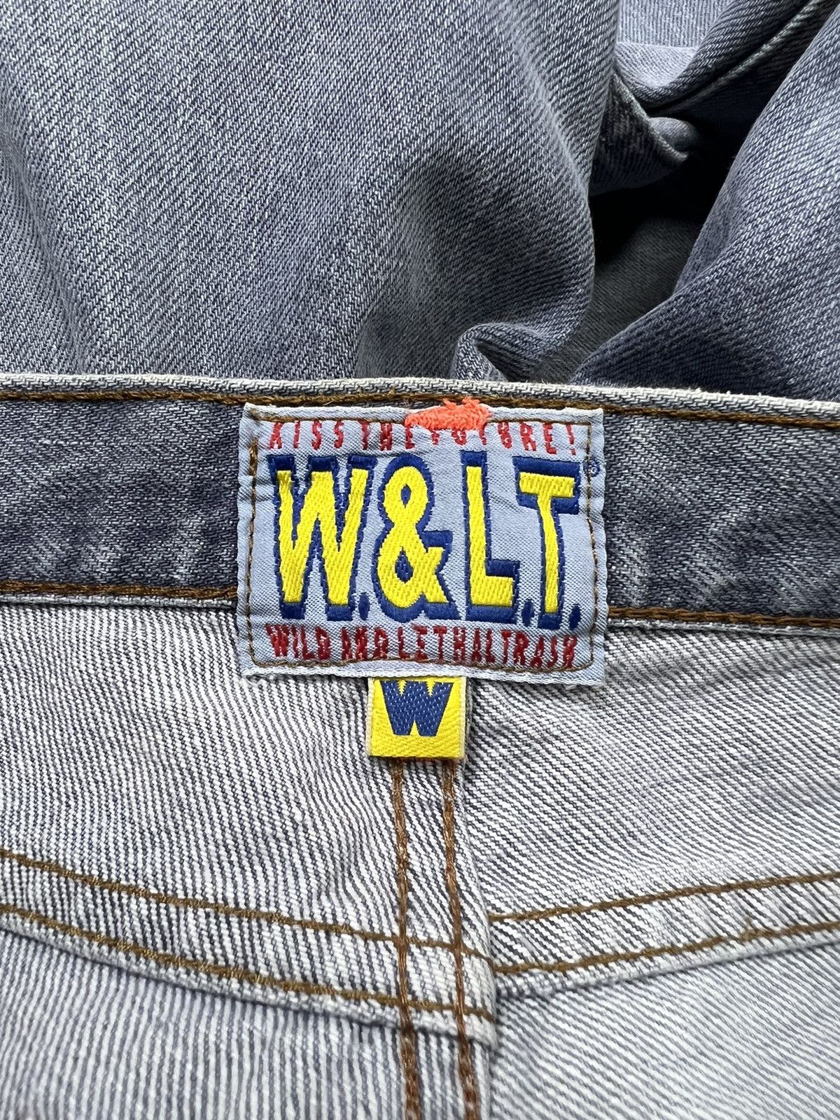 Walter Van Beirendonck W&LT - A/W 1998 - Lightning Bolt Logo Dorky Denim Jeans Size US 26 / EU 42 - 12 Thumbnail