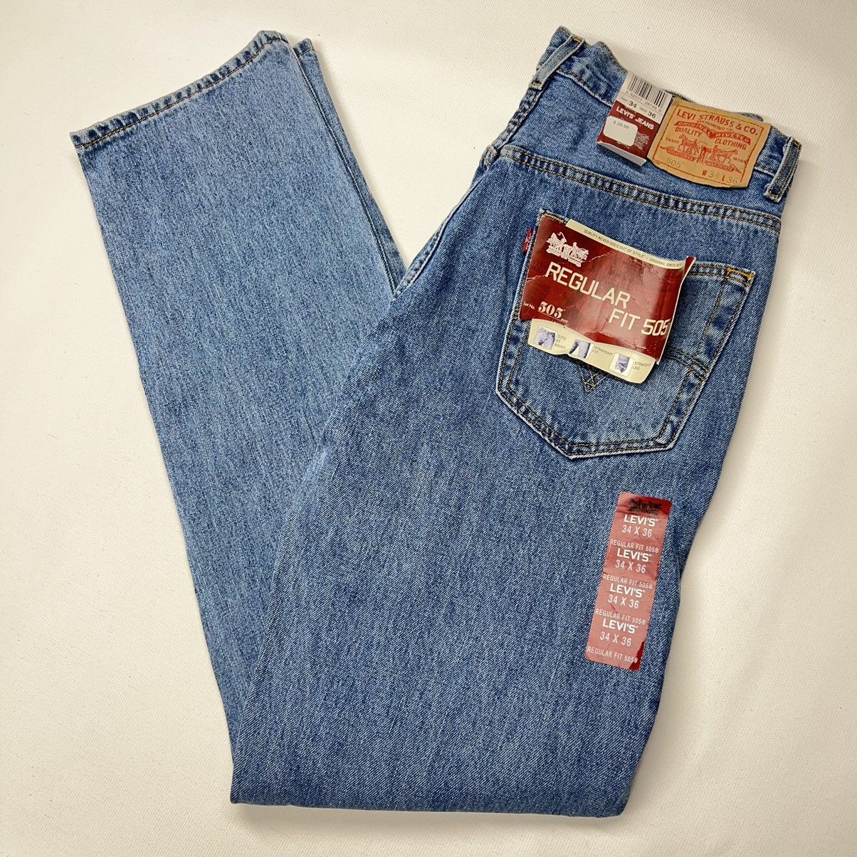 New Levis Old Stock Jeans 505 Regular Fit Denim Y2K Vintage