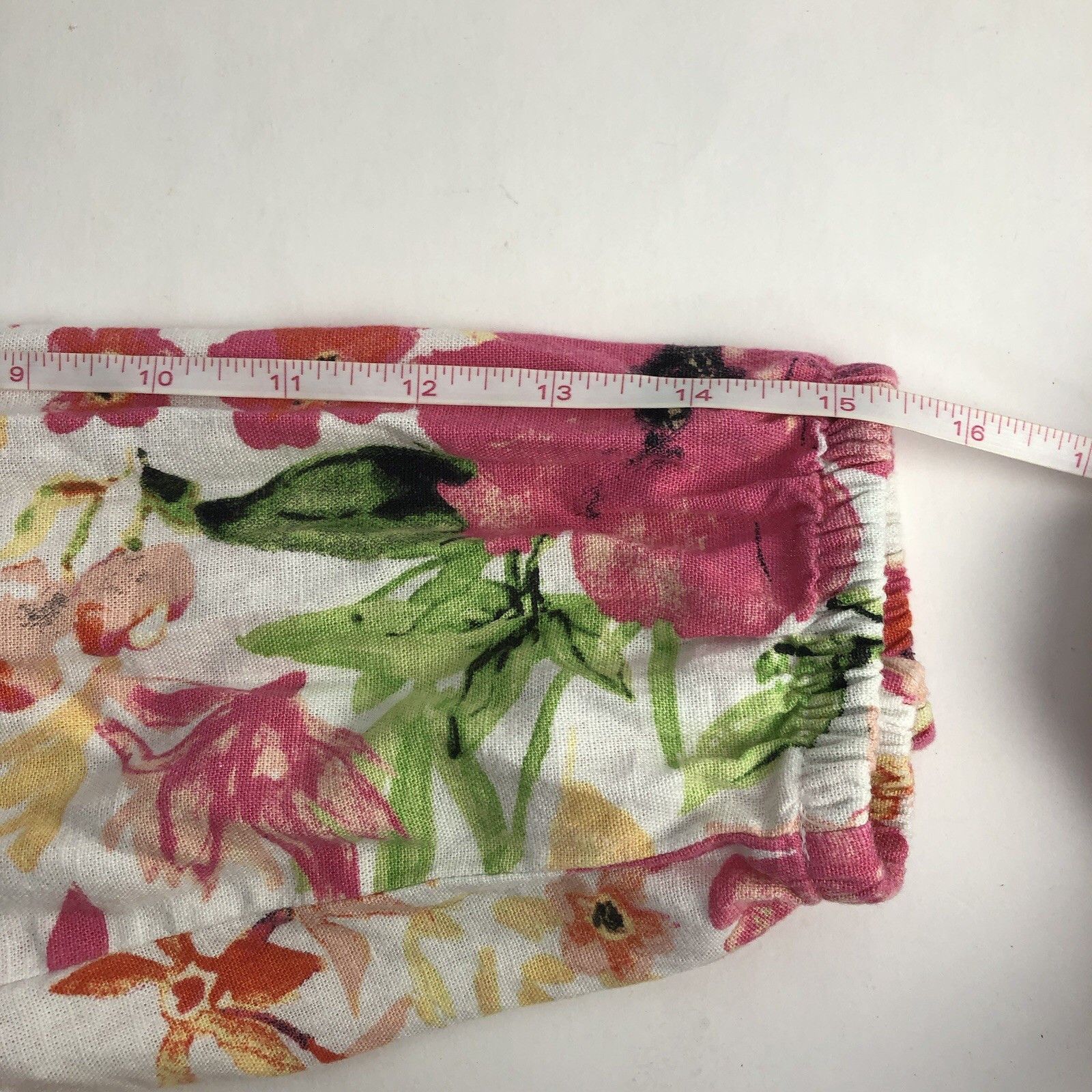 Other F&F Women Linen Blend Top Blouse Sz 10 Pink Orange Floral Size L / US 10 / IT 46 - 6 Thumbnail