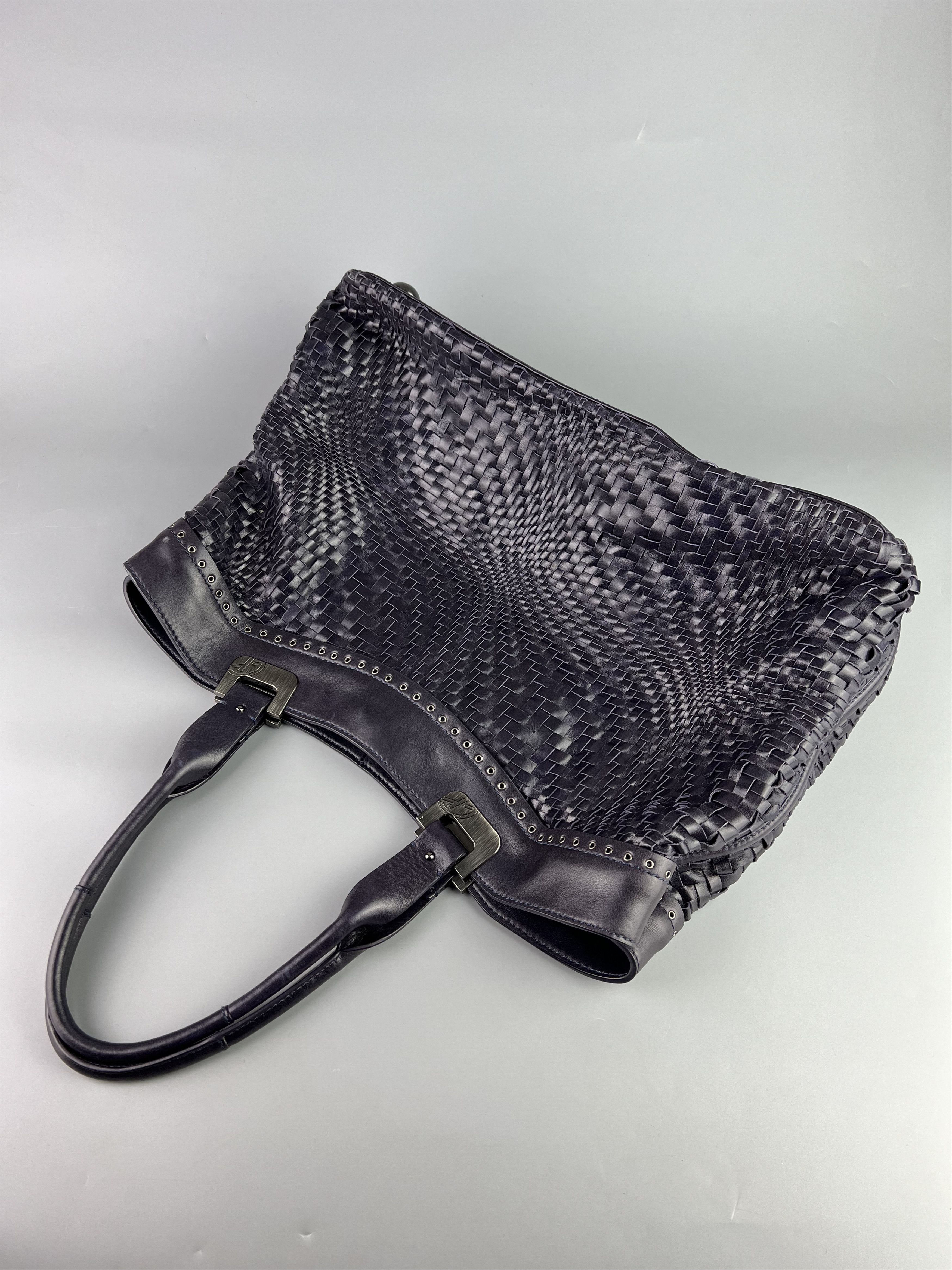 Leather Francesco Biasia Woven Leather Shoulder Bag Handbags Purple Size ONE SIZE - 2 Thumbnail