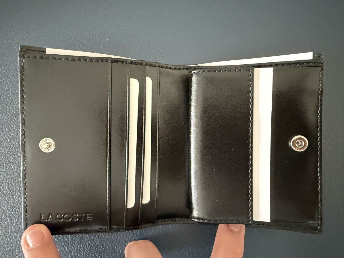 Lacoste Lacoste Black Textured Leather Bifold Wallet Coin Pocket NWT Size ONE SIZE - 4 Thumbnail