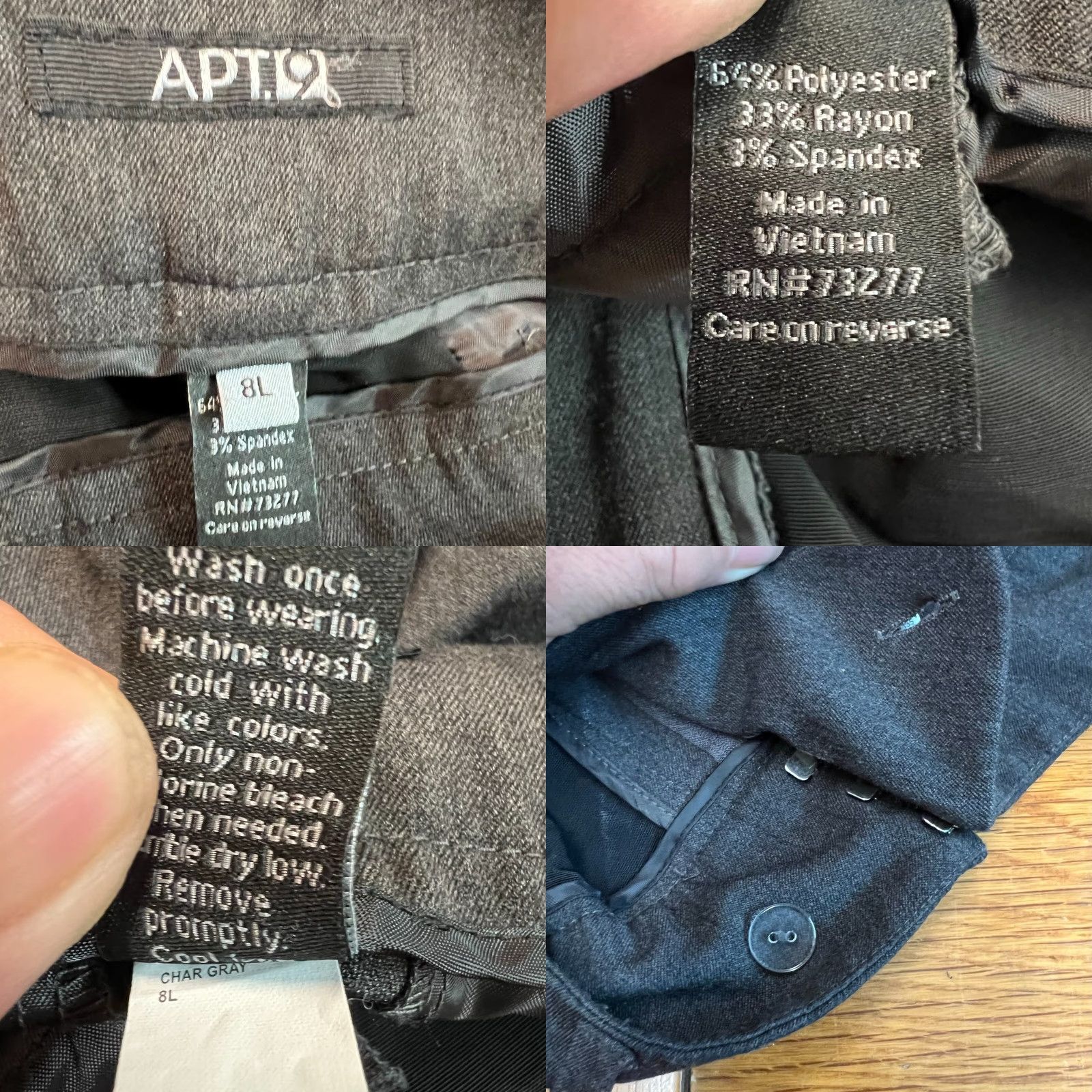 Apt. 9 Apt 9 Flat Front Woven Dress Pants Women's Size 9L Dark Gray Size 30" / US 8 / IT 44 - 8 Thumbnail