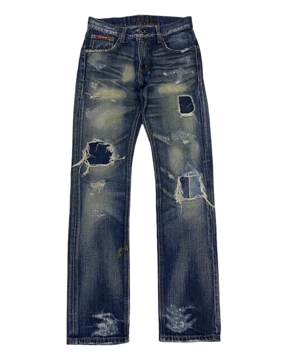 Hysteric Glamour 🔥JACK ROSE DISTRESSED DENIM PATCHWORK DENIM JEANS Size US 29 - 1 Thumbnail