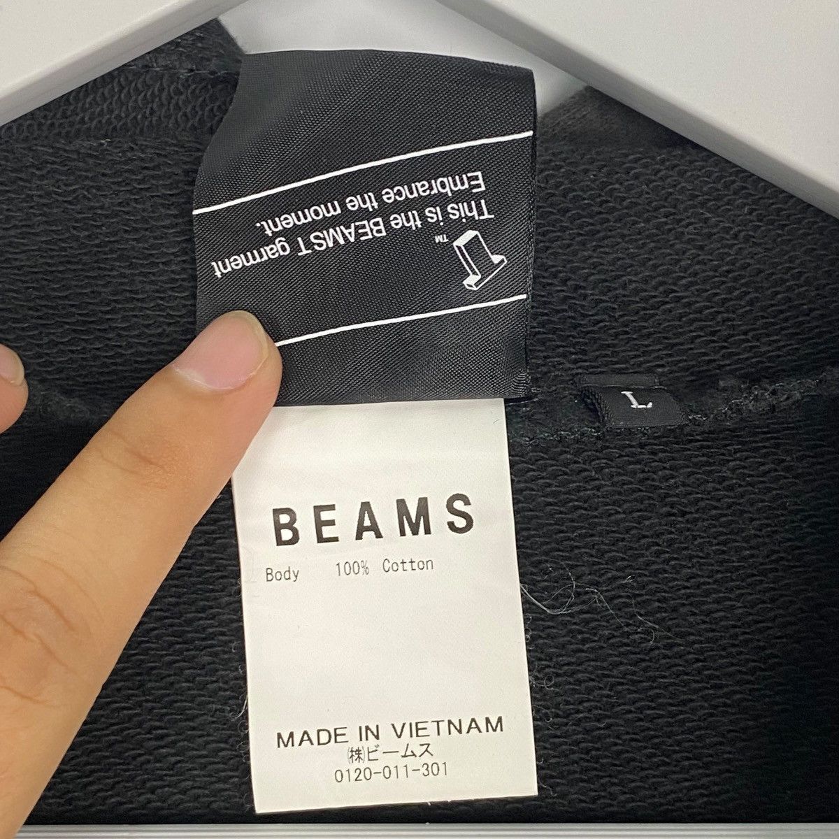 Vintage Vintage Beams Japan Britpop Hoodie Sweater Black Size L Size US L / EU 52-54 / 3 - 7 Thumbnail