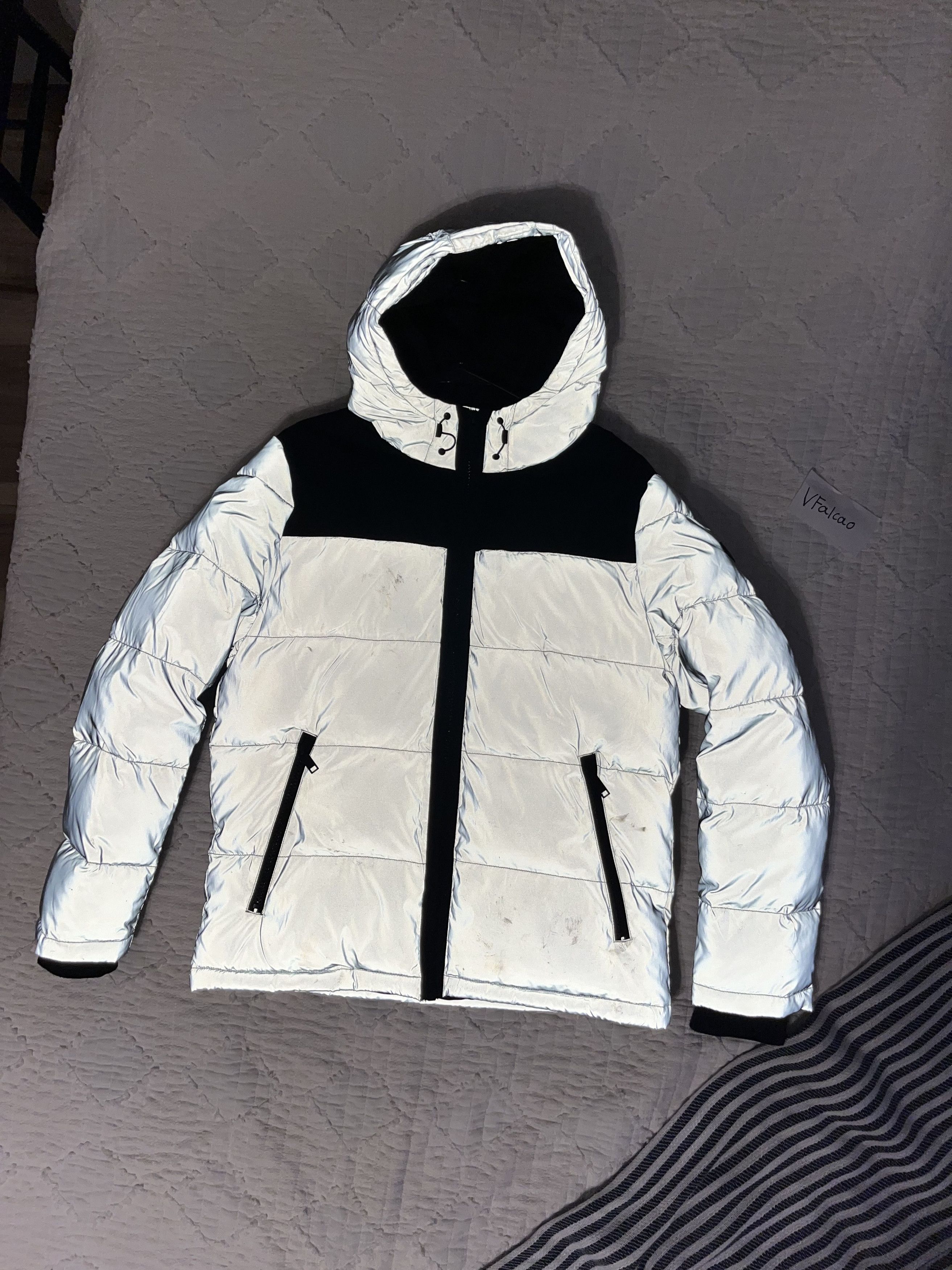 DKNY Reflectve DKNY Men's Mixed Media Quilted Puffer Jacket Size US M / EU 48-50 / 2 - 3 Thumbnail