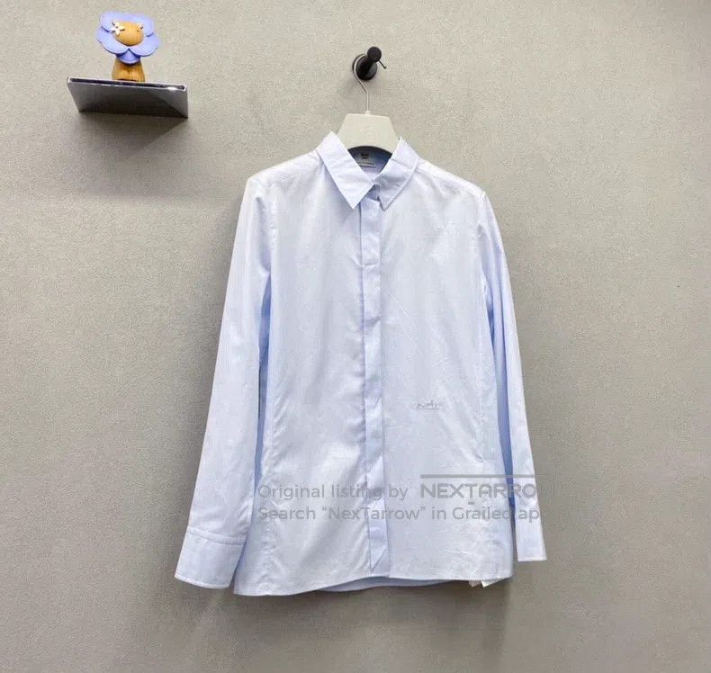 Hermes Hermes Blue embroidered shirt Size XS / US 0-2 / IT 36-38 - 3 Thumbnail