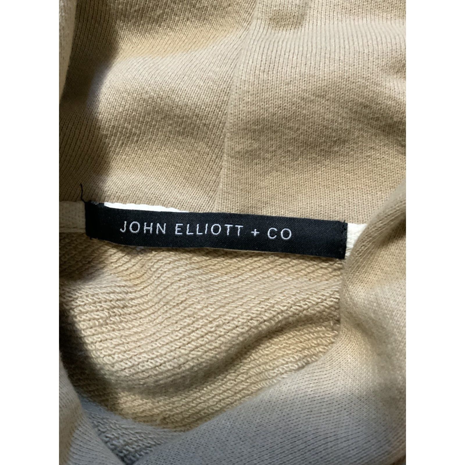 John Elliott John Elliott Hoodie Villain Side Zip Pullover Sz.2 Men Khaki Beige Terry Fleece Size US XS / EU 42 / 0 - 5 Thumbnail