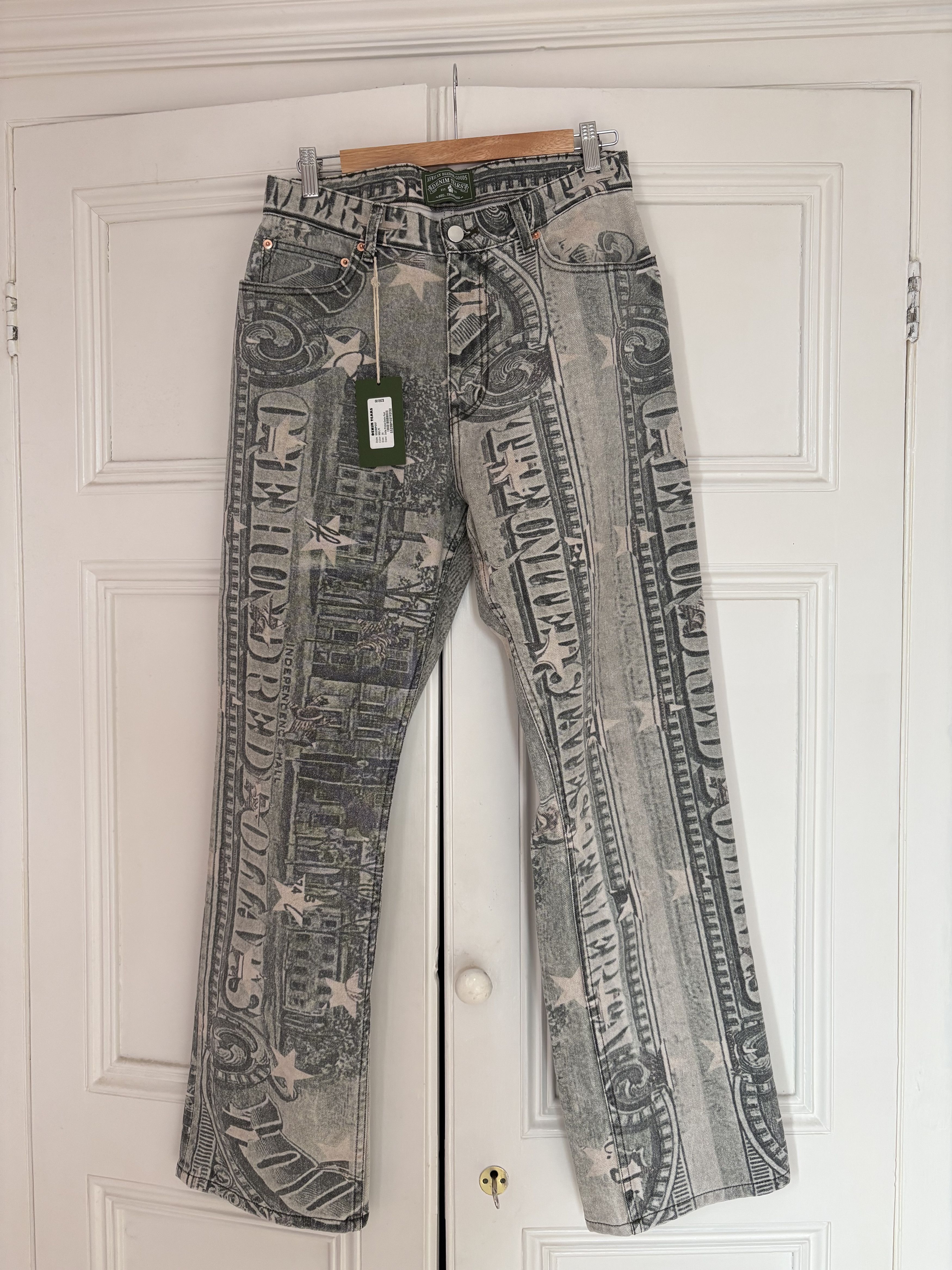 Denim Tears Dollar Bill Print Jeans CREAM 31 new