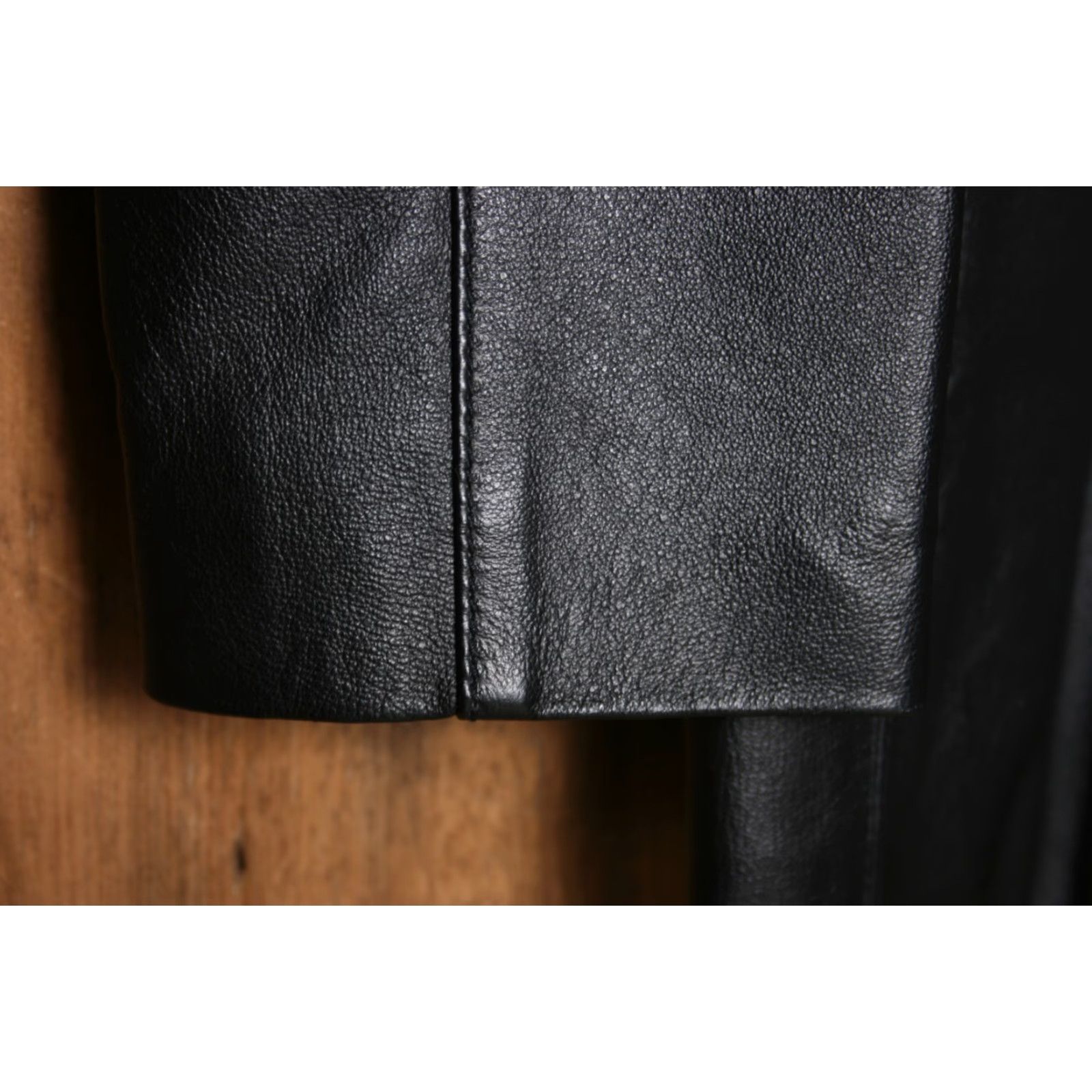 Madison MADISON & MAX Black Leather 3-Button Blazer Jacket Sz. L Womens Blazer Leather Jacket Black 3-Button L Size L / US 10 / IT 46 - 4 Thumbnail