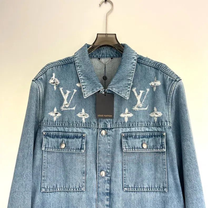 Louis Vuitton Louis Vuitton size 60 SS25 black logo denim jacket Size US XXL / EU 58 / 5 - 3 Thumbnail