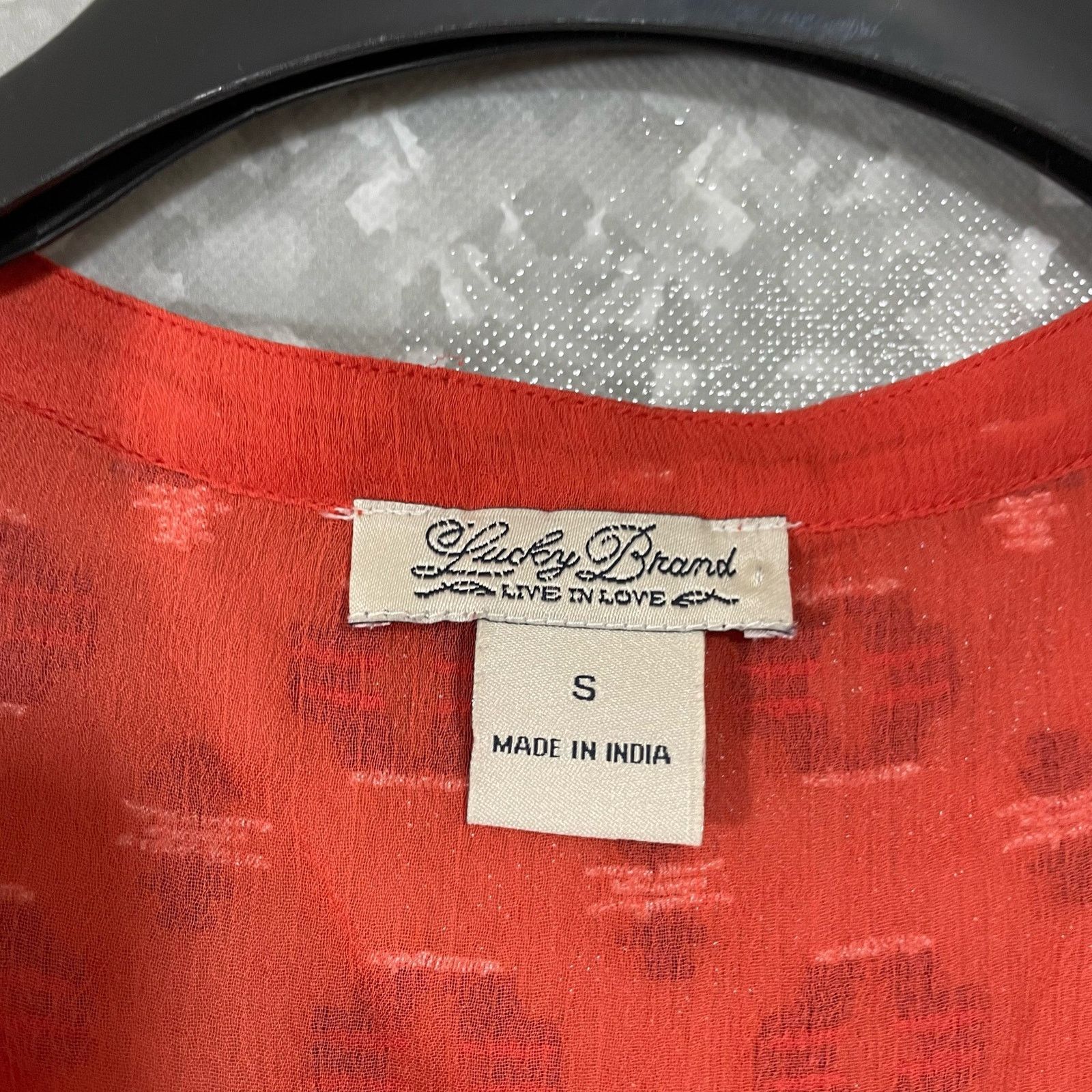Lucky Brand Lucky Brand Orange Sheer Embroidered Button Up Shirt - Small Size S / US 4 / IT 40 - 4 Thumbnail