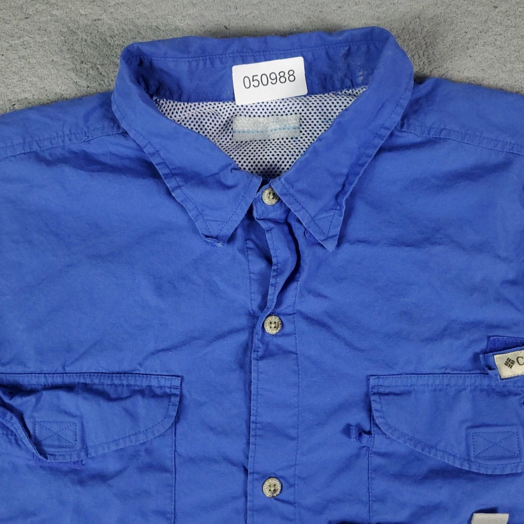 Vintage Columbia Shirt Men's 2XL Blue Short Sleeve Button-Up Cotton Blend Collared Size US XXL / EU 58 / 5 - 2 Thumbnail