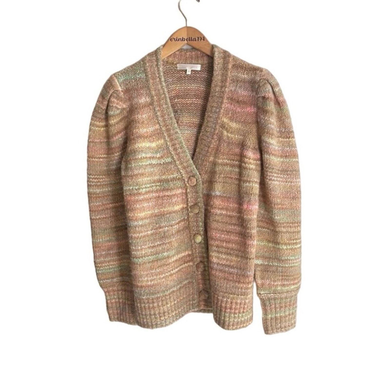 LoveShackFancy LOVESHACKFANCY Wilford Boyfriend Cardigan Harvest Oat Size XS / US 0-2 / IT 36-38 - 1 Thumbnail