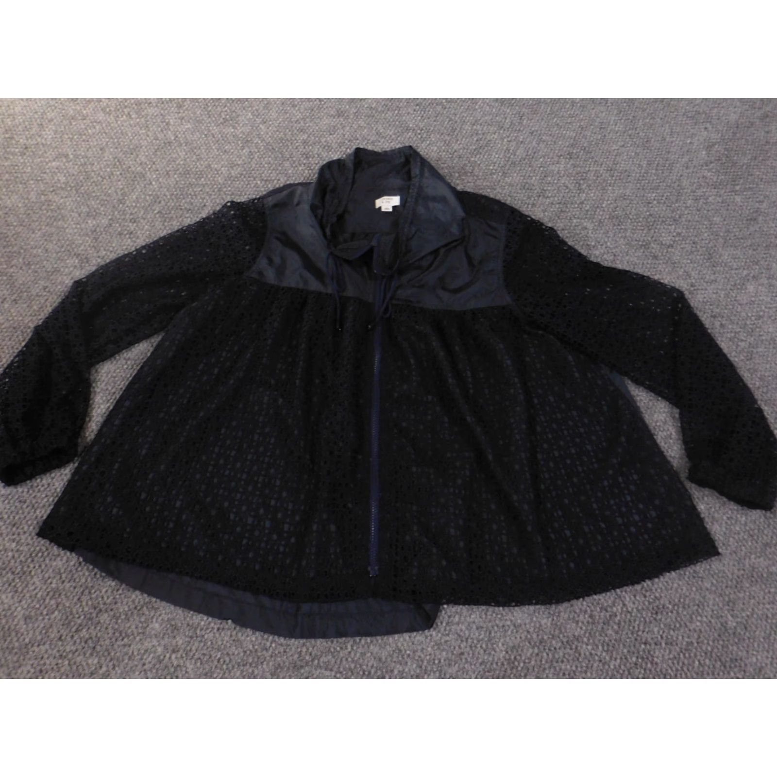 Vintage Crown & Ivy Jacket L Blue Women Regular Long Sleeve Zip Sheer Casual Outdoor Beach Style Size L / US 10 / IT 46 - 2 Thumbnail