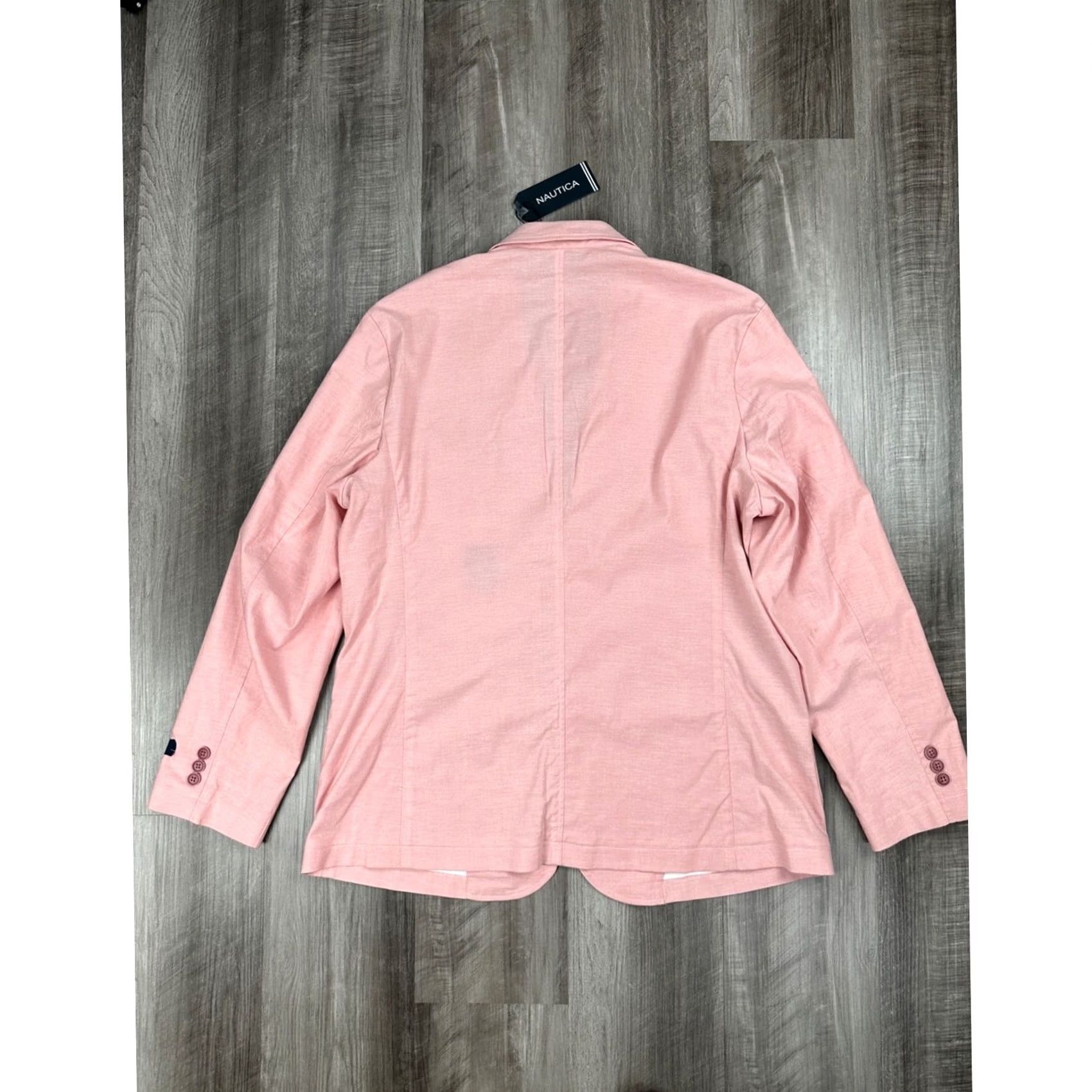 Nautica Nautica Blazer Shirt Patch Pocket Unstructured Travel - Large Mens Pink NWT Dusty Pink 2 Piece Cotton Spandex Size 42R - 2 Thumbnail