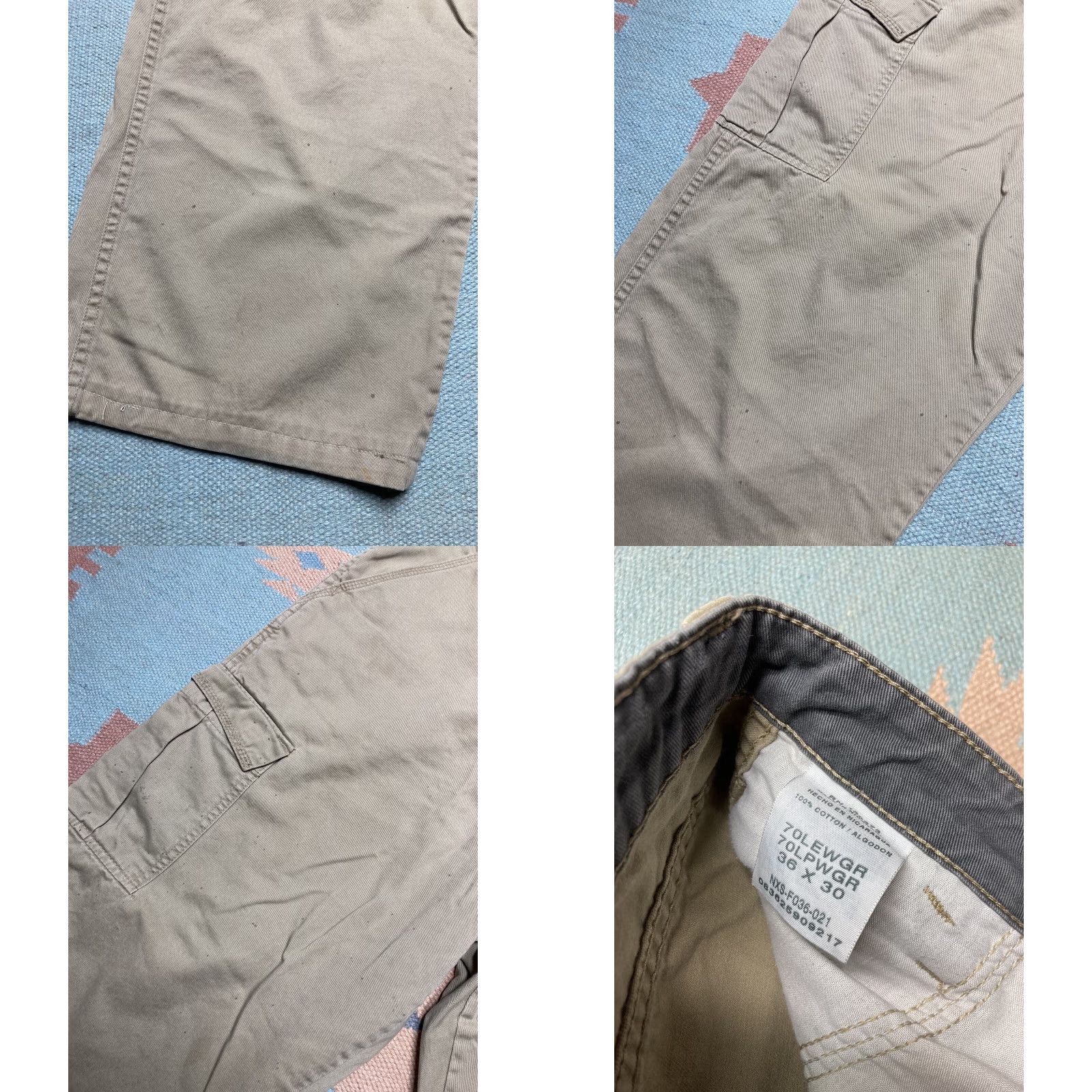 Wrangler VINTAGE Wrangler Cargo Pants Baggy Skater Relaxed Khaki Beige 36x30 Inseam 25 Mens Cargo Pants 36x25 Size US 36 / EU 52 - 9 Thumbnail