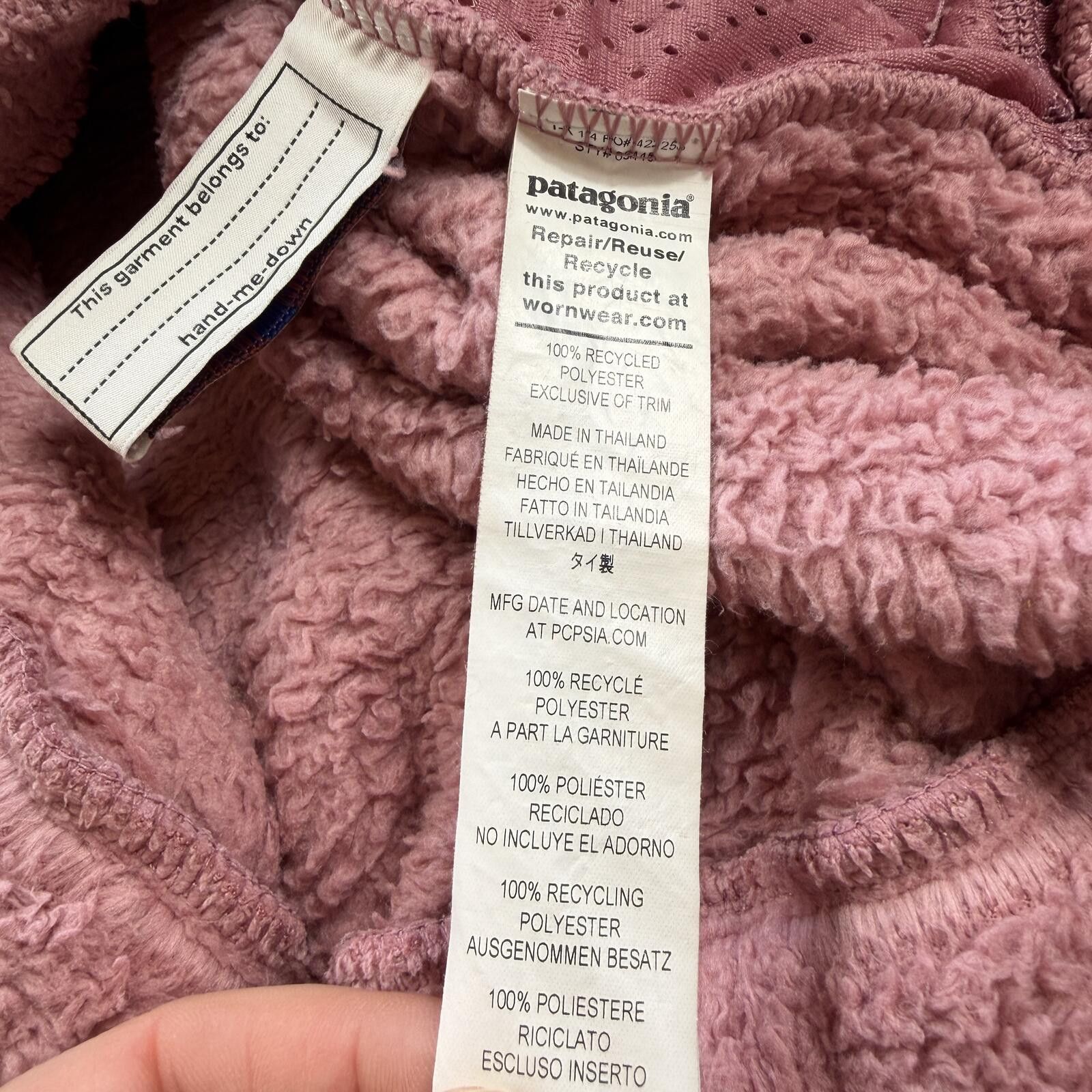 Patagonia Patagonia Pink Sherpa Fleece Hoodie Youth L Quarter Jacket Size L / US 10 / IT 46 - 8 Thumbnail