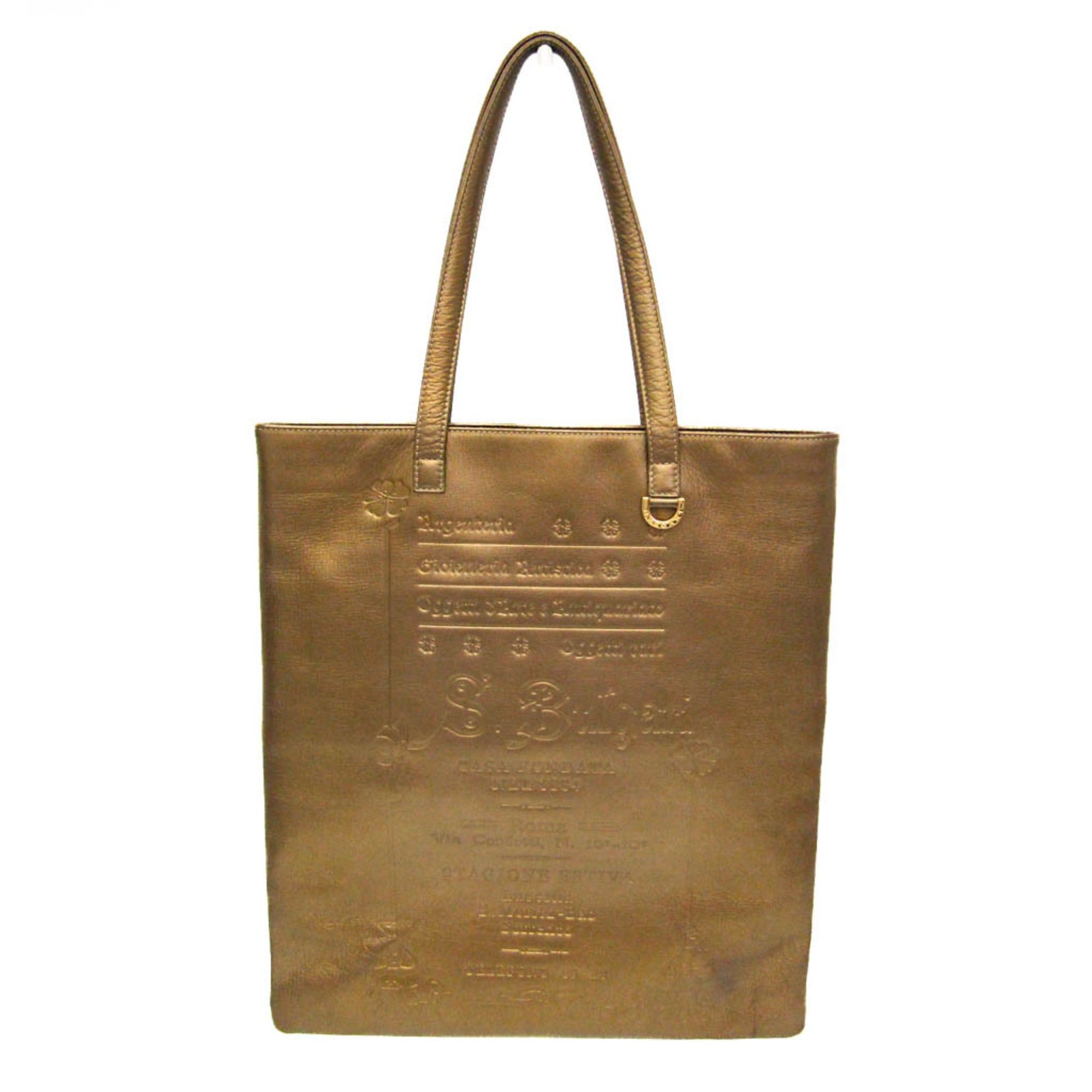 Bvlgari Bvlgari Collezione Women's Leather Tote Bag Gold Brown Size ONE SIZE - 1 Thumbnail